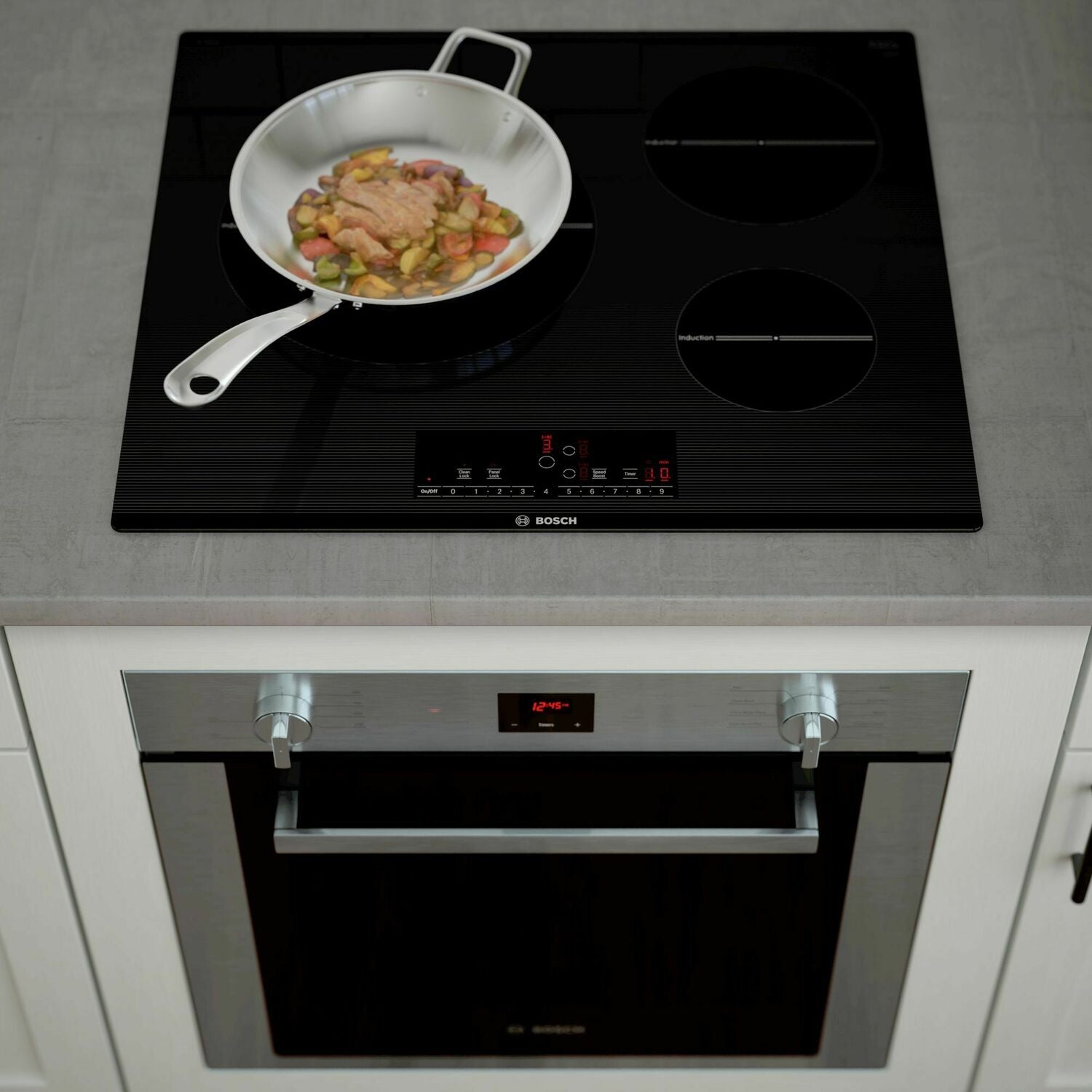 Bosch NIT5469UC 500 Series 24-Inch Black Induction Cooktop - Fast & Precise Cooking for Home Kitchens, Perfect for Boiling, Frying & Simmering