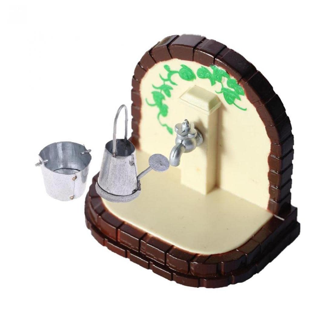 1:12 Scale Miniature Metal Water Bucket & Kettle Set - Mini House Furniture Accessories for Dollhouse - Perfect Christmas & Birthday Gift for Kids | Collectible Model Toys for Home Decor & Role Play