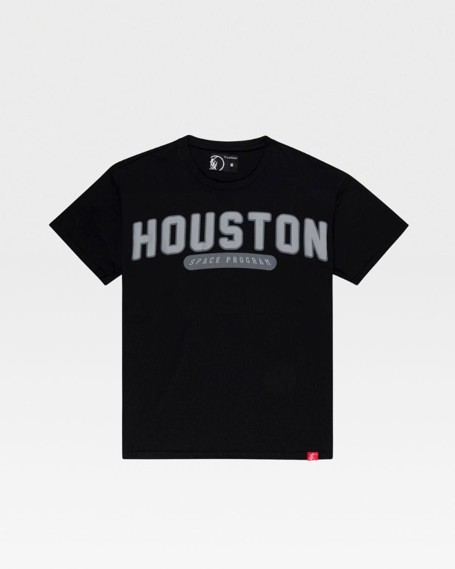 Houston H Town Black and Grey Graphic T-Shirt | Vintage Style Unisex Tee for Men & Women | Perfect for Casual Wear, Street Style, and Urban Fashion