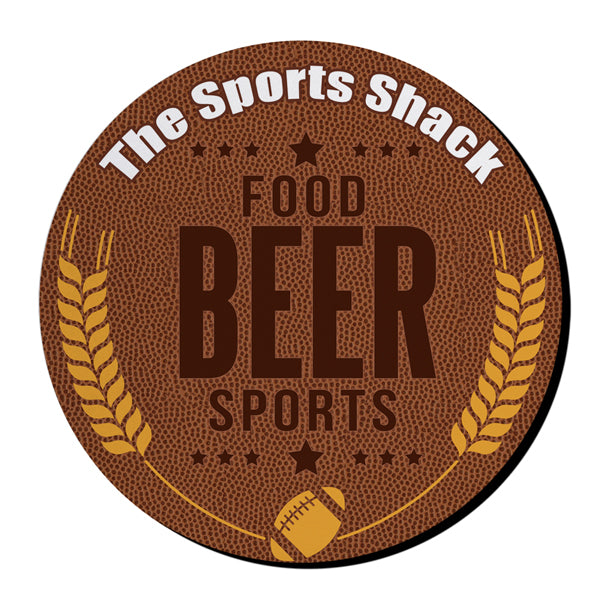 Personalized Beer Bucket Coaster with Football Design - Custom Name Engraved Bar Accessories for Game Day, Tailgating & Home Decor