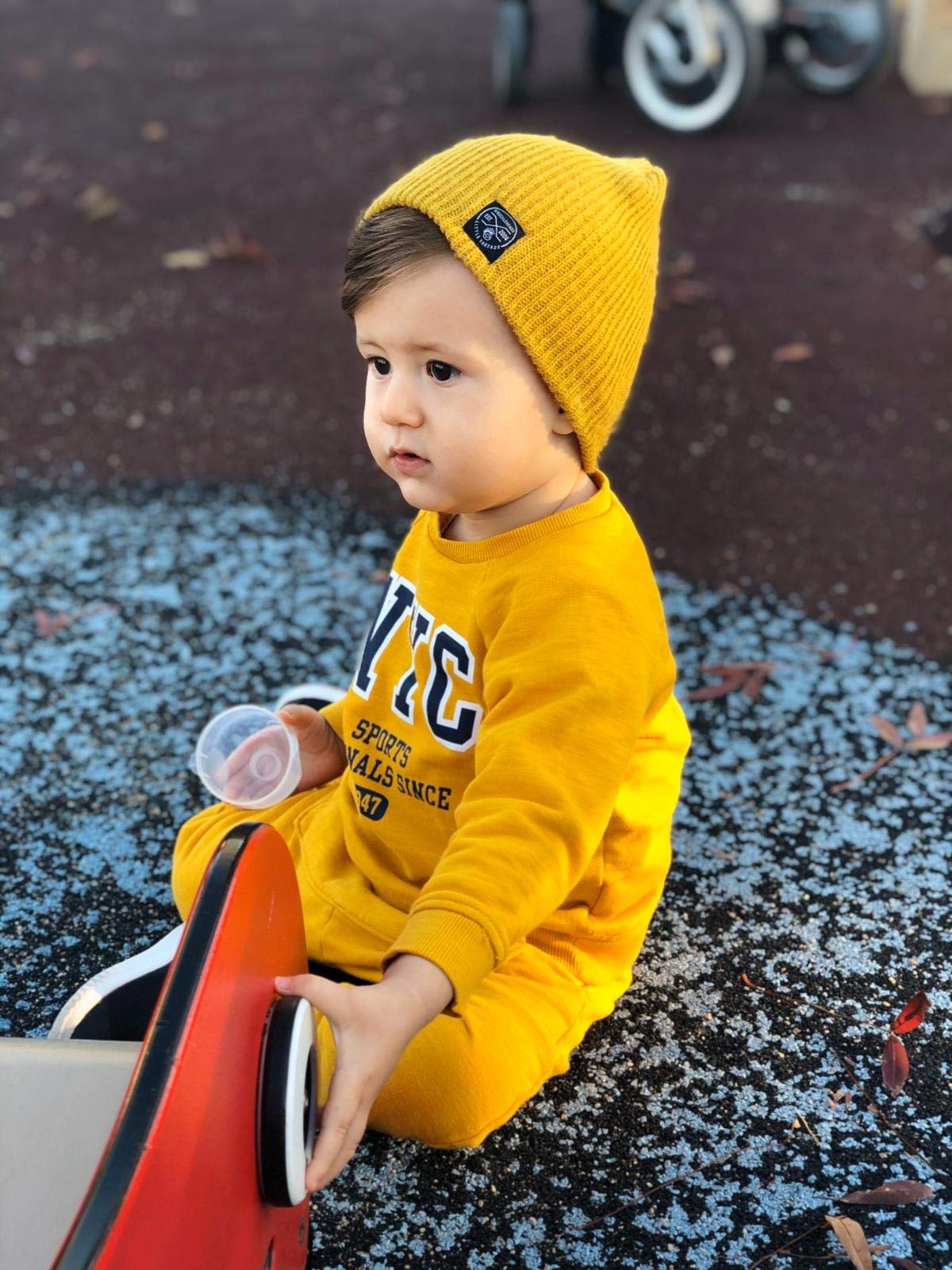 Adorable Striped Baby Beanie Hat for Boys - Soft & Warm Newborn to Toddler Winter Hat - Perfect for Outdoor Play, Photo Shoots & Gifts