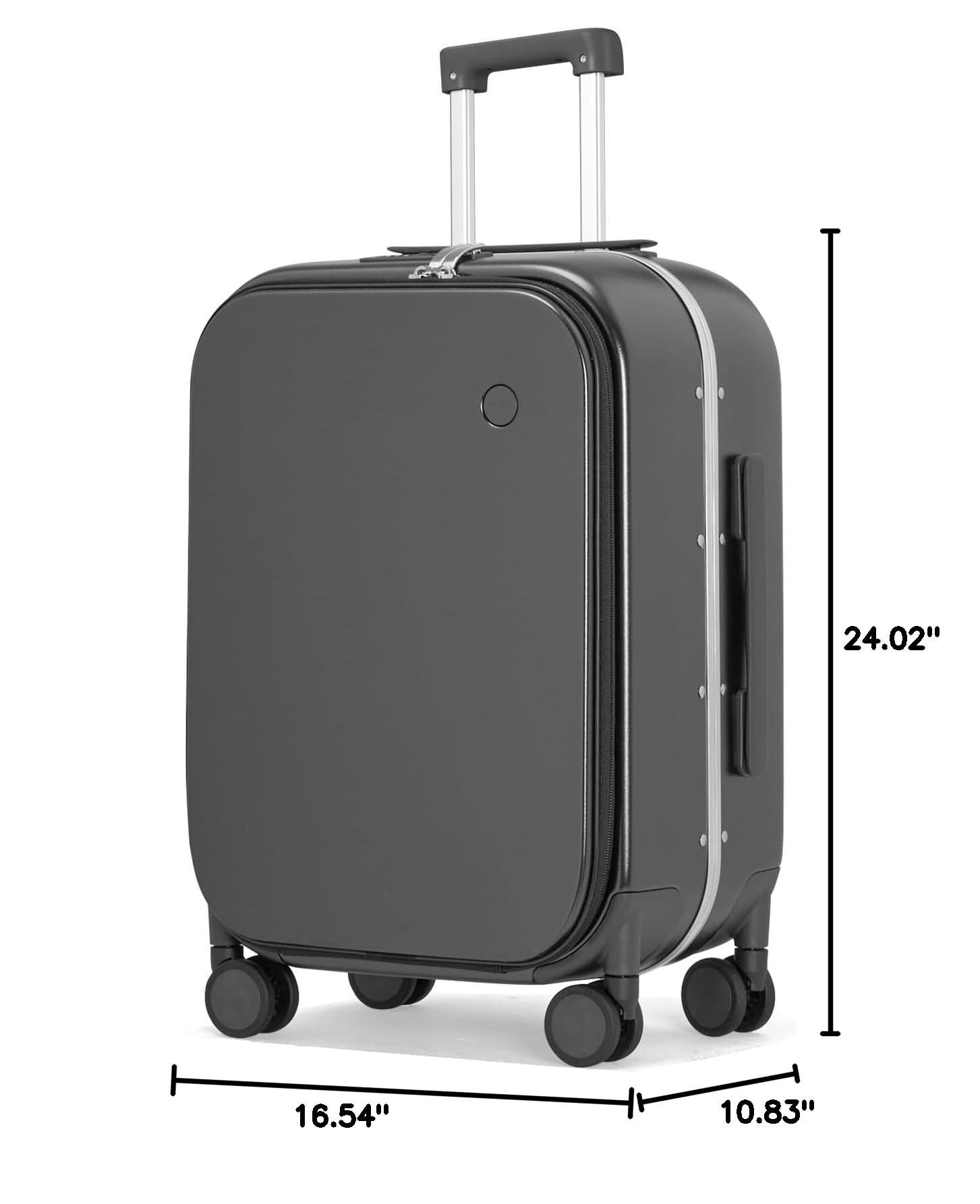 24'' Mixi Hardside Spinner Luggage with Aluminum Frame, TSA Lock & Cover - Rock Gray | Durable Checked Suitcase for Travel, Business Trips & Vacations