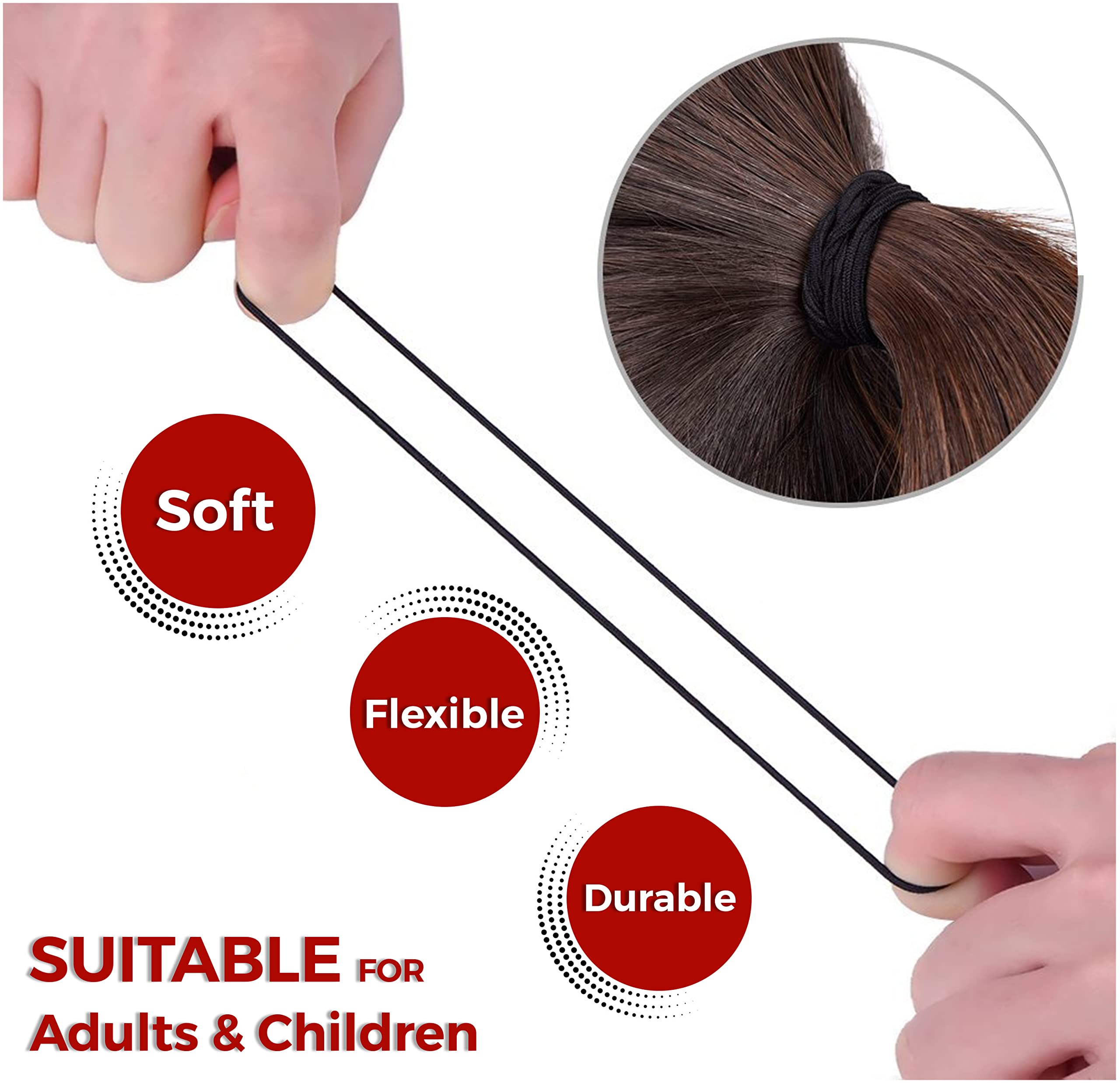 100 Pcs Hair Bands for Women & Girls - Soft Elastic Hair Ties, Hair Bobbles, Ponytail Holders - Perfect for School, Workout, Sports, and Daily Styling