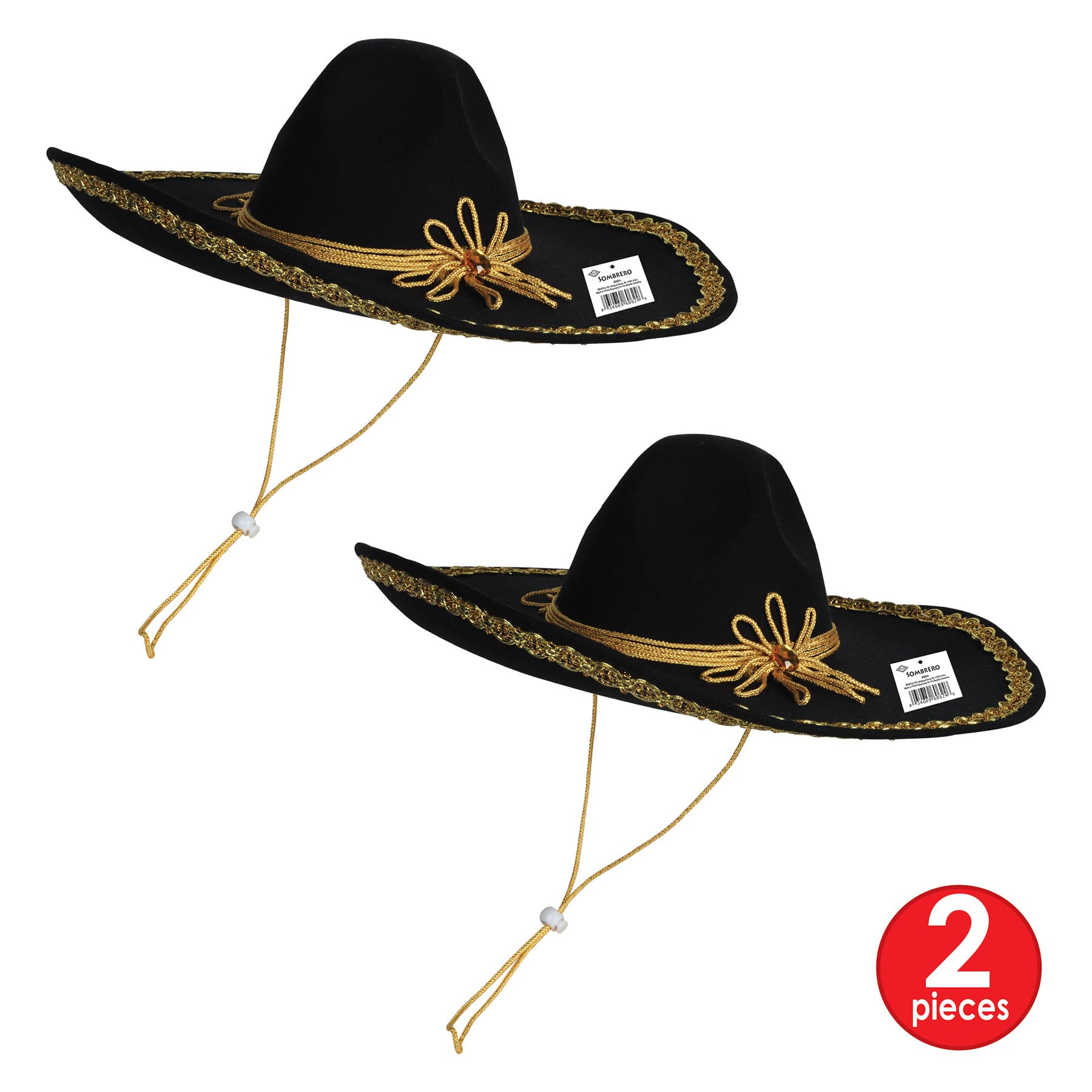 Beistle Felt Sombrero Hats - Mexican Fiesta Party Supplies for Cinco de Mayo, Themed Parties & Costume Accessories