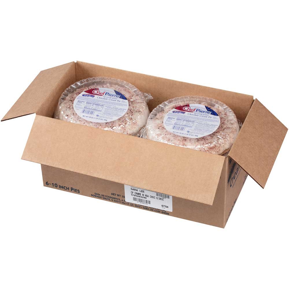Sara Lee Chef Pierre Chocolate Cream Pie - 28oz (6-Pack) | Rich & Creamy Dessert for Parties, Holidays & Family Gatherings