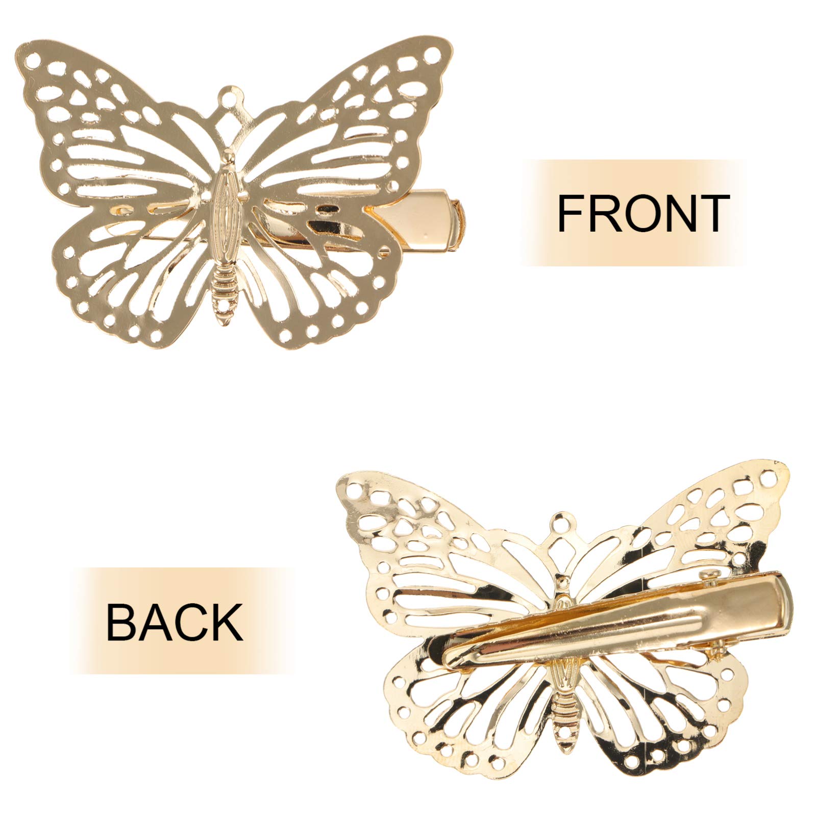 Beaupretty 12pcs Metal Butterfly Hair Clips - Hollow Design Barrettes for Women & Girls | Perfect for Parties, Weddings, and Everyday Hair Styling