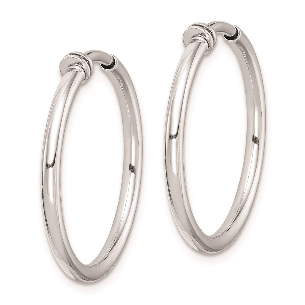 925 Sterling Silver Clip-On Small Hoop Earrings for Women - Hypoallergenic Round Non-Pierced Earrings for Sensitive Ears - Perfect for Parties, Weddings & Everyday Wear