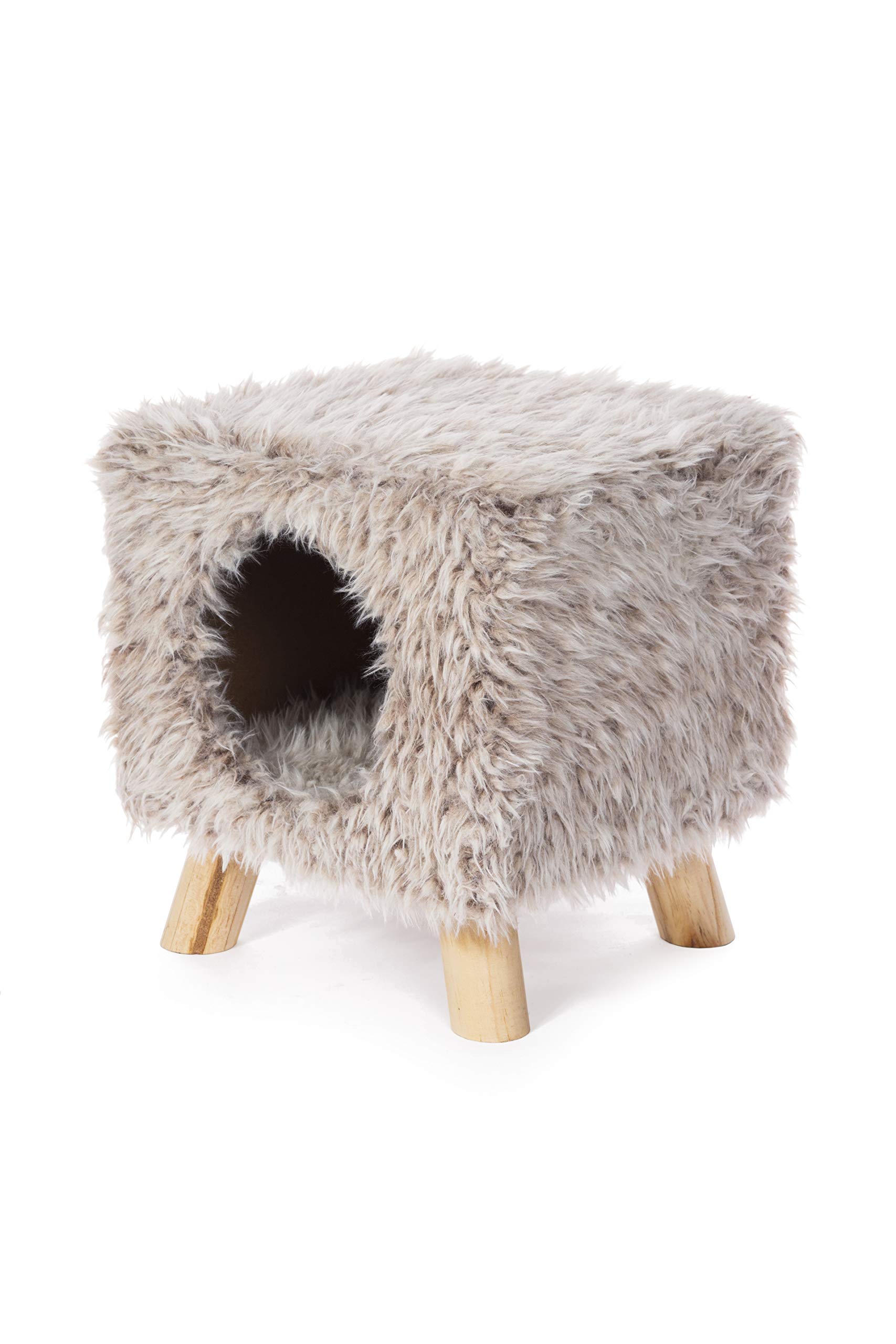 Prevue Pet Products Kitty Power Paws Cozy Cube Cat Bed - Soft Washable Cat Furniture for Indoor Kittens, Perfect for Napping & Play in Living Rooms or Bedrooms