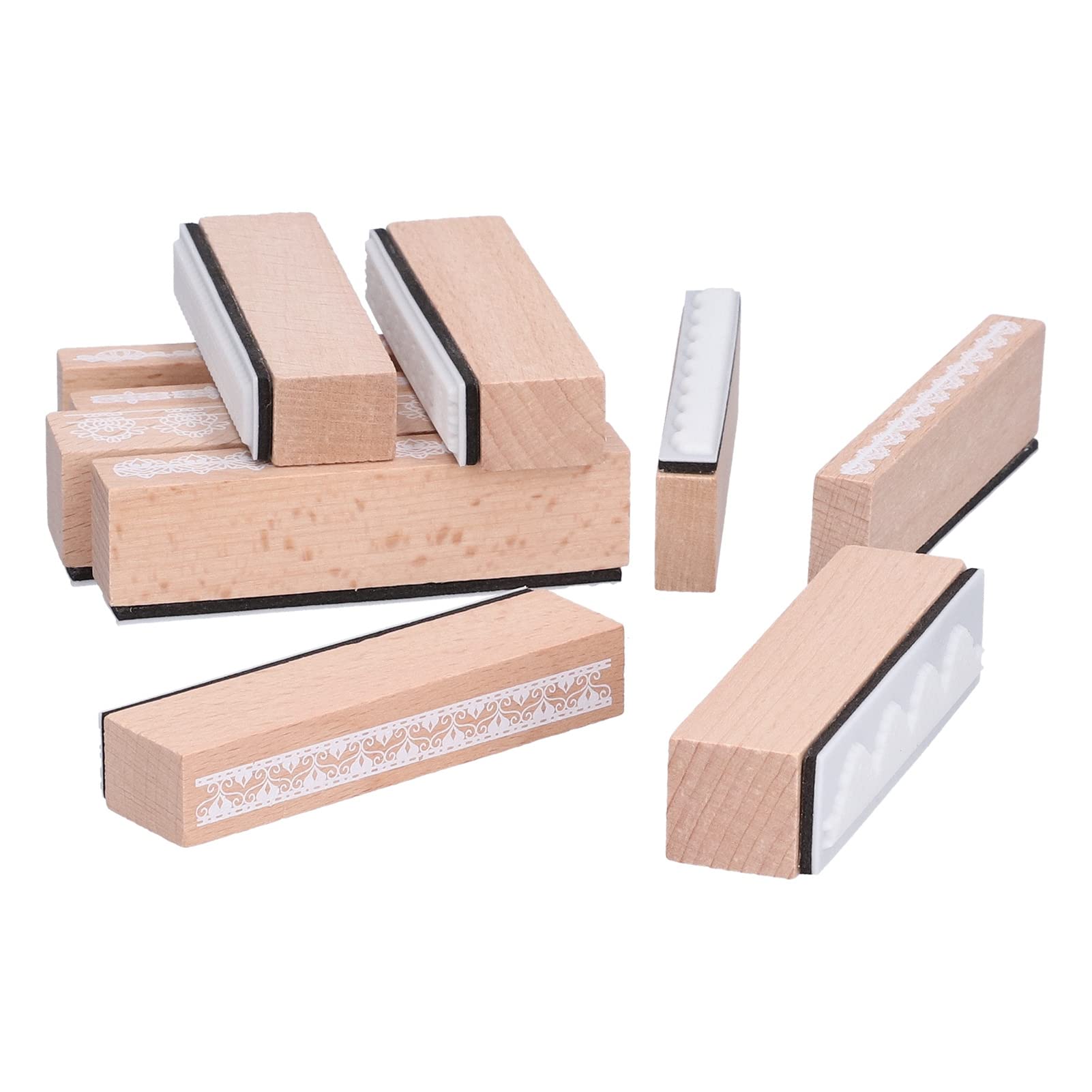 Premium DIY Beech Wood Rubber Stamp Set - Long Lasting, Compact Craft Stamps for Scrapbooking, Card Making & Gift Wrapping