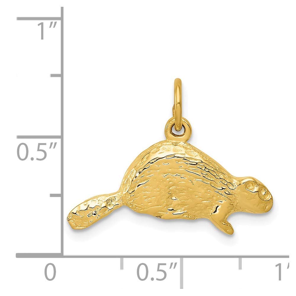 14K Yellow Gold Beaver Charm Pendant Necklace for Women - Roy Rose Jewelry | Perfect for Gifts, Birthdays & Everyday Elegant Wear