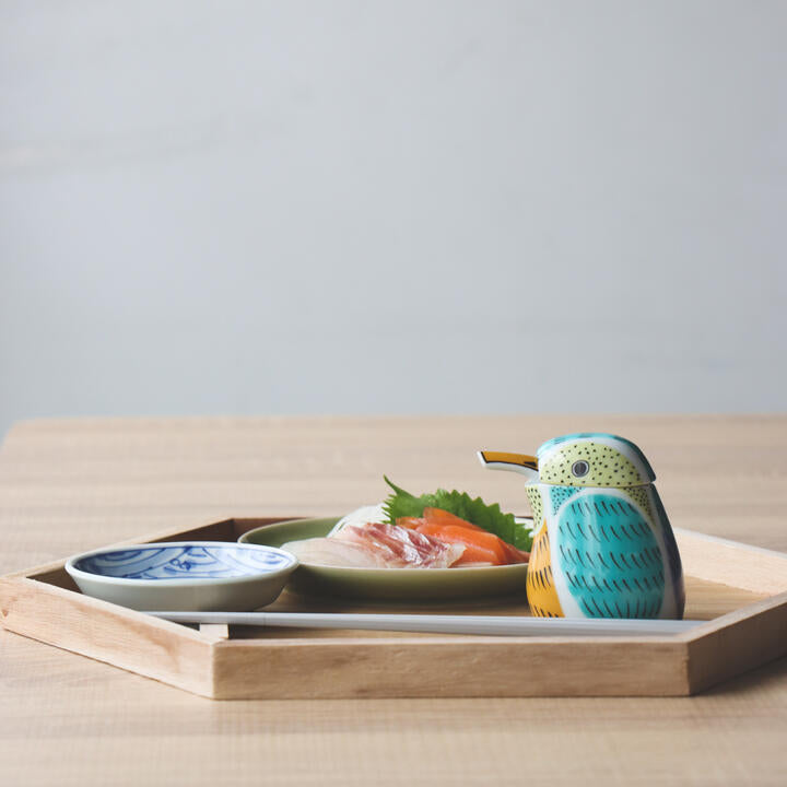 Kingfisher Bird Shaped Arita Yaki Japanese Soy Sauce Pot - Elegant Ceramic Soy Sauce Dispenser for Sushi, Sashimi & Asian Dining Tableware