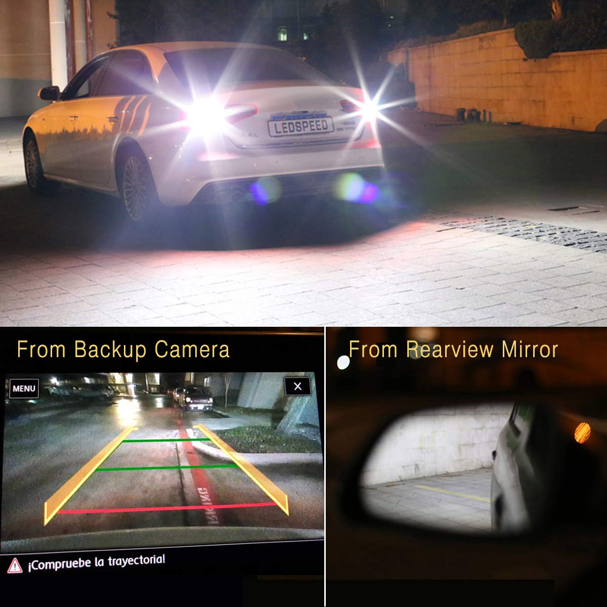 1400 Lumens Super Bright 144-SMD LED Bulbs 1157 2057 2357 7528 1157A - 9-30V Projector Light for Backup Reverse, Parking, Tail Brake Lights - Xenon White 6500K (2 Pack) - Perfect for Trucks, SUVs, Cars & Motorcycles