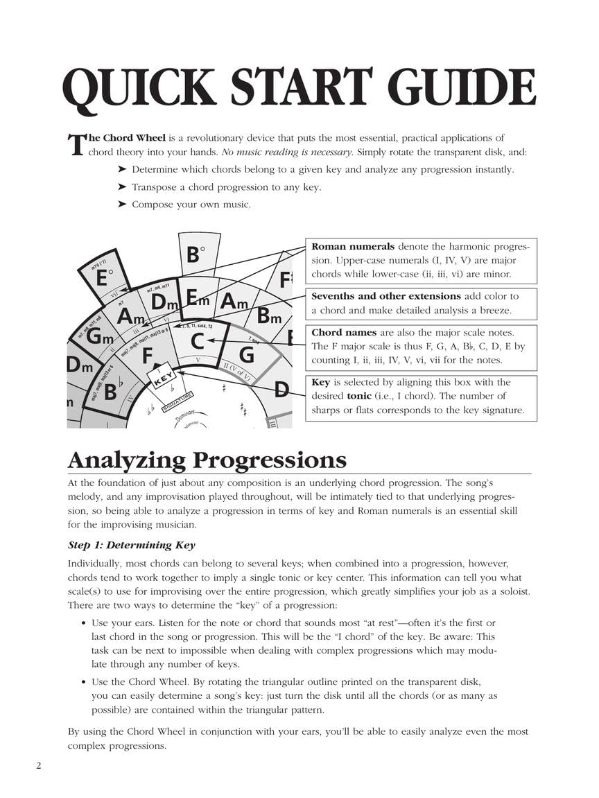 The Chord Wheel - Ultimate Music Theory Tool for Guitar, Piano & Songwriting | Perfect for Beginners & Professional Musicians | Practice, Compose & Master Chords Easily