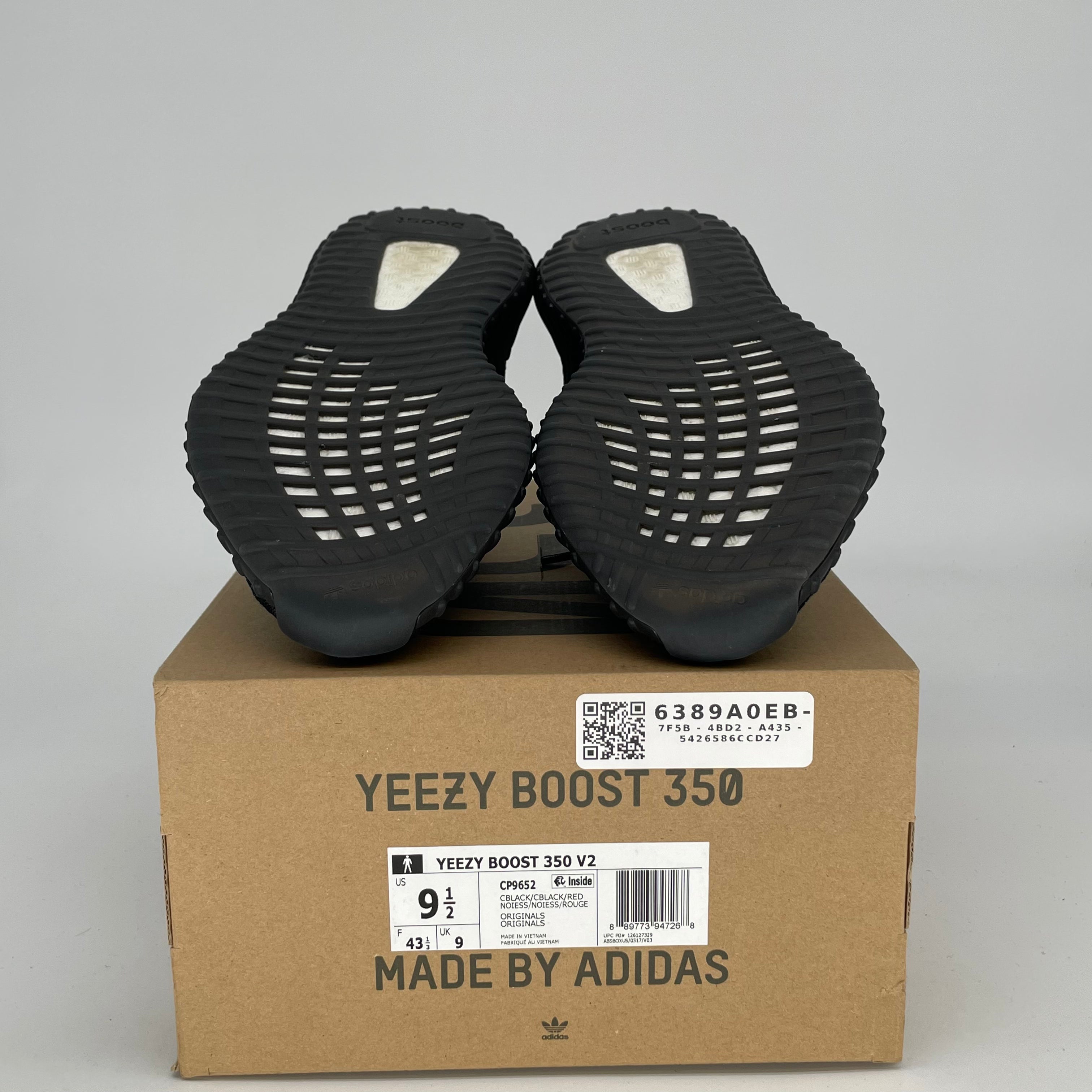 Adidas Yeezy Boost 350 V2 Black Red Sneakers - Men's Size 9.5 / Women's 11 - CP9652 - Perfect for Running, Gym & Streetwear Fashion
