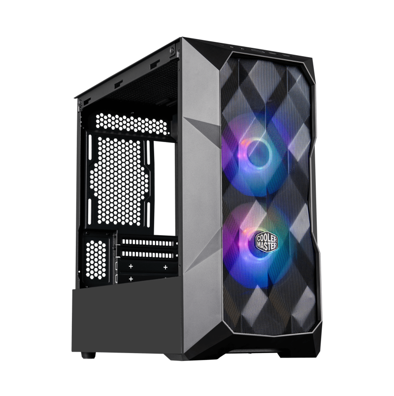 Cooler Master TD300 Mesh ARGB Mid Tower ATX PC Case - White | High Airflow Gaming Computer Case with Tempered Glass & RGB Lighting for Custom Builds | Perfect for Gaming, Streaming & Workstations