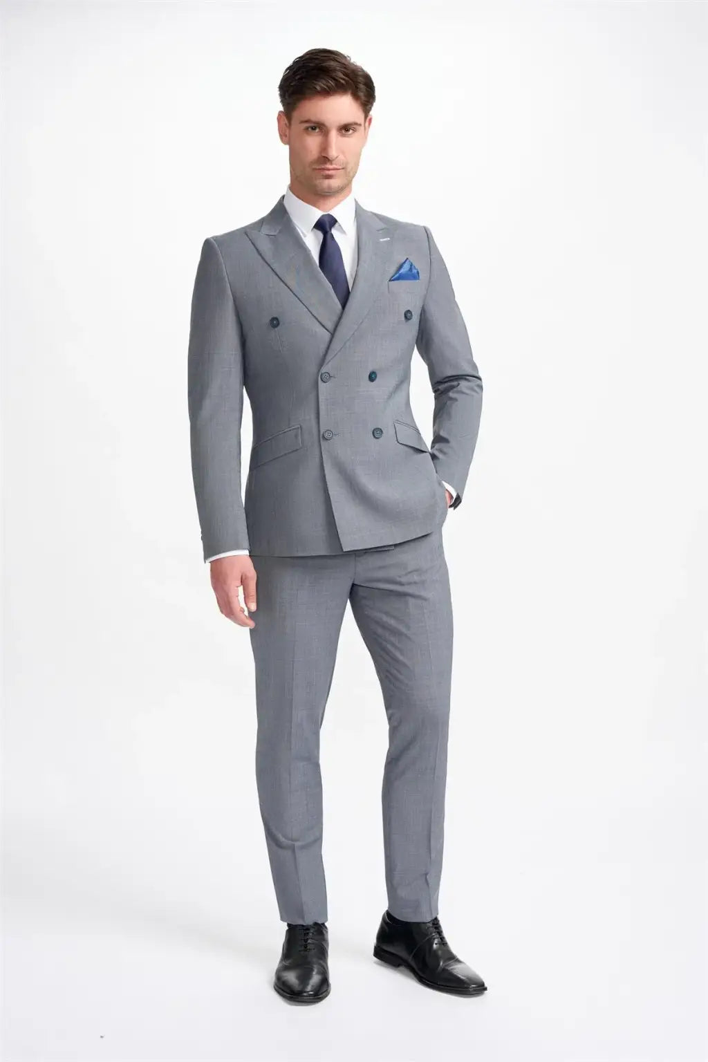 Cavani Bond Puppy Tooth Double Breasted Blazer for Men - Classic Wool Suit Jacket for Business, Office & Formal Events