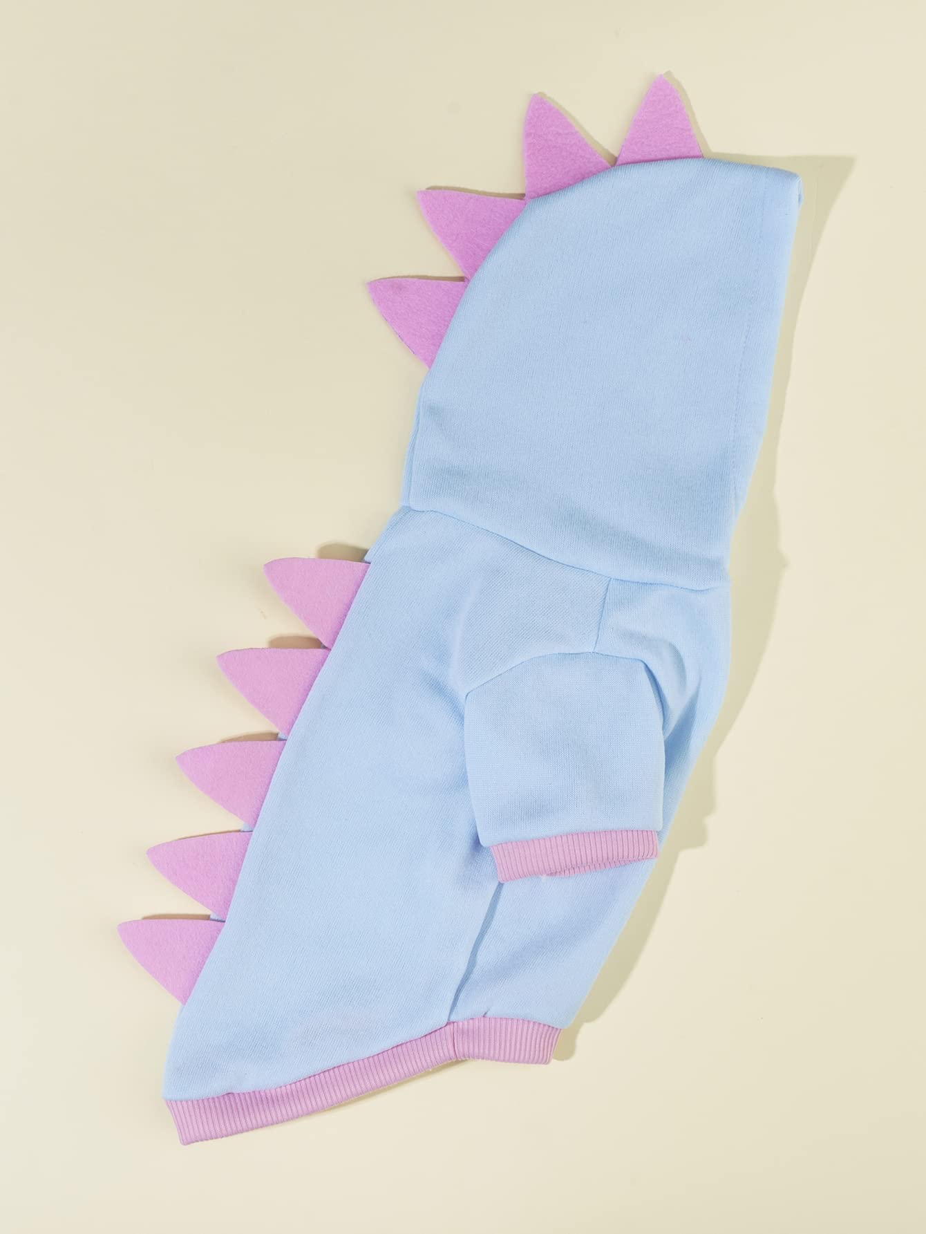 QWINEE Dinosaur Dog Hoodie - Warm Winter Dog Jacket for Small & Medium Dogs - Christmas Halloween Pet Costume - Cozy Puppy Kitten Outfit - Baby Blue Medium Size - Perfect for Cold Weather Walks & Holiday Parties
