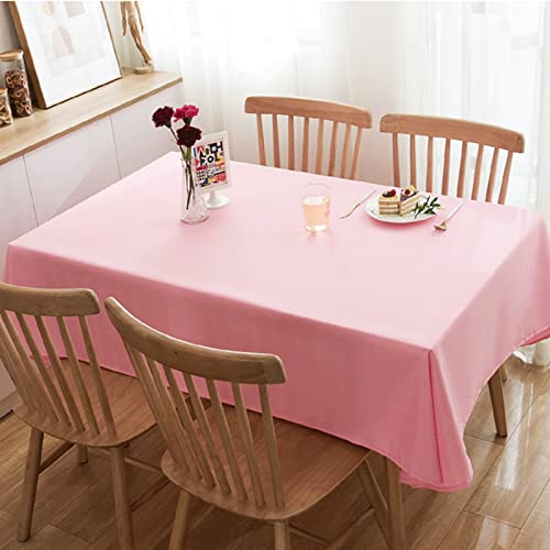 Hooshing Pink Rectangle Tablecloth 60 x 84 Inch - Wrinkle Resistant, Washable Polyester Table Cover - Waterproof & Spill-Proof for Parties, Banquets, Holiday Dinners - Perfect for Indoor and Outdoor Dining, Picnics, and Special Events
