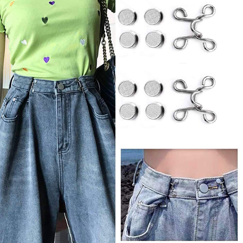 BetterJonny 10-Pack Adjustable Waist Buckle Extenders - Replacement Jean Button Set for Pants & Jeans - Perfect Fit Instant Waistband Adjuster - Ideal for Weight Fluctuations, Pregnancy & Comfort Wear