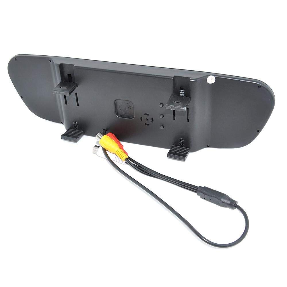 5 Inch LCD Rearview Mirror Monitor with 16:9 TFT Screen - DC 12V Car Backup Camera for DVD/VCR (PAL/NTSC, 2-Way Video Input) | Perfect for Safe Parking & Night Driving