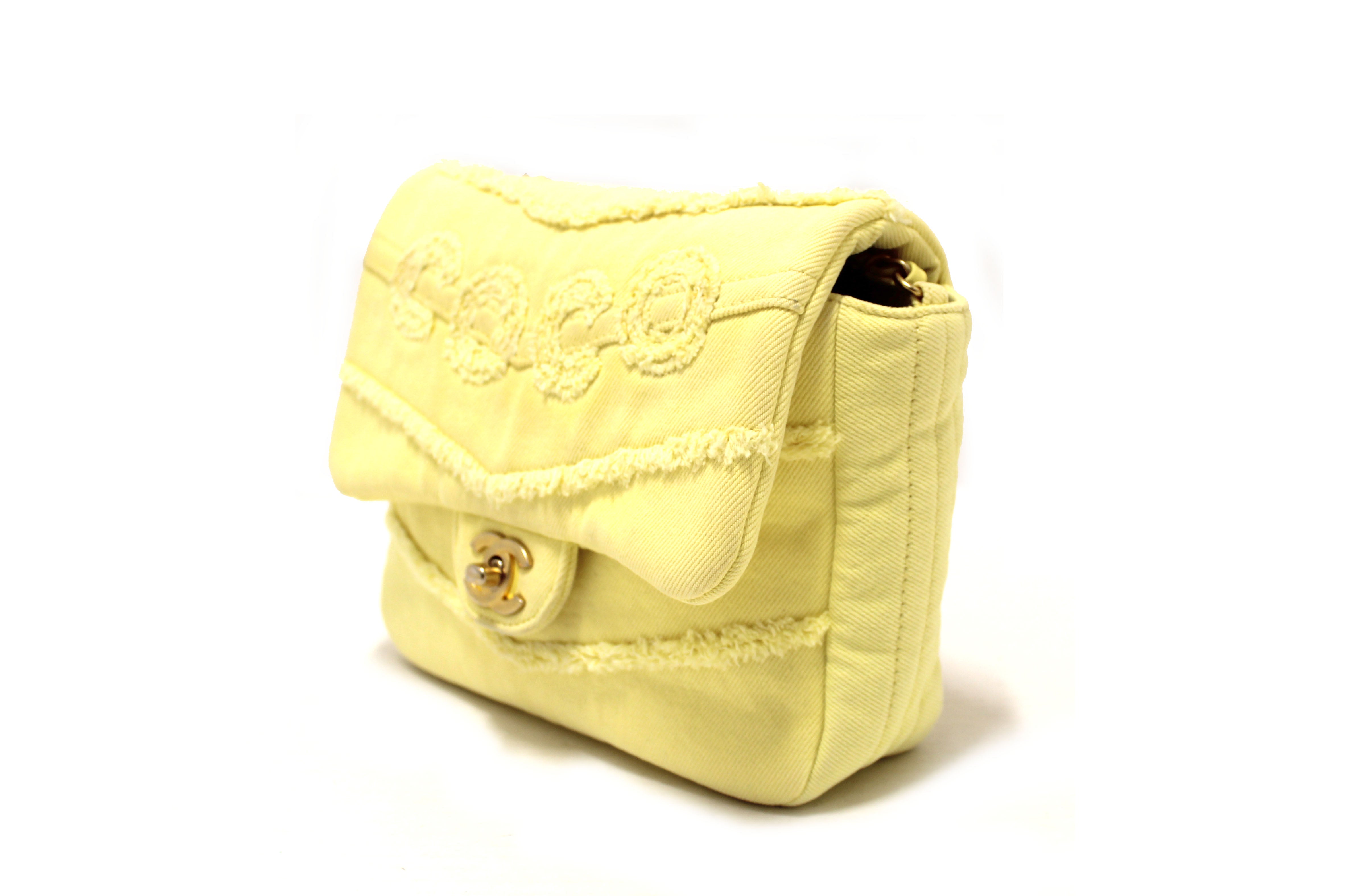 Authentic Chanel Yellow Denim CoCo Flap Messenger Bag - Luxury Designer Crossbody Purse for Women | Perfect for Date Night, Office & Travel Accessories