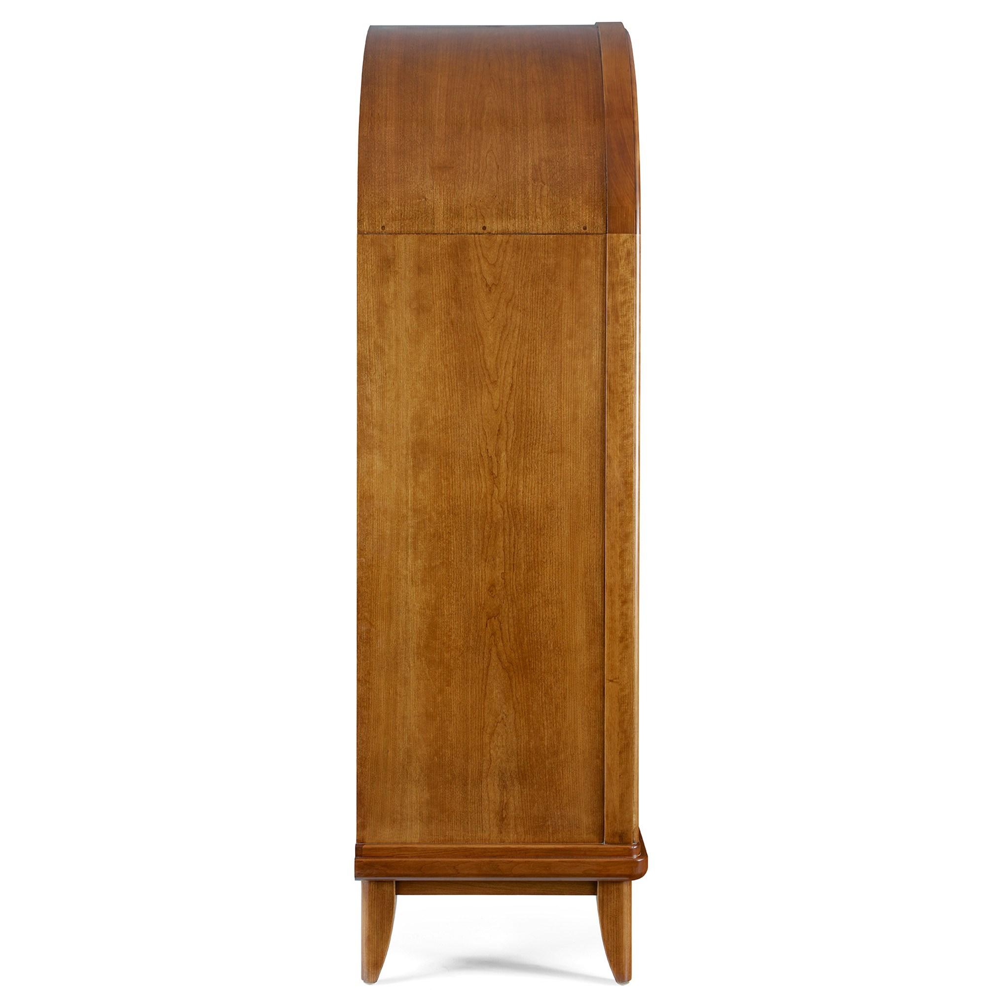 Martine Arched Bar Cabinet - Modern Wooden Liquor Storage with Glass Doors & LED Lighting - Perfect for Home Bar, Dining Room, or Living Room Decor