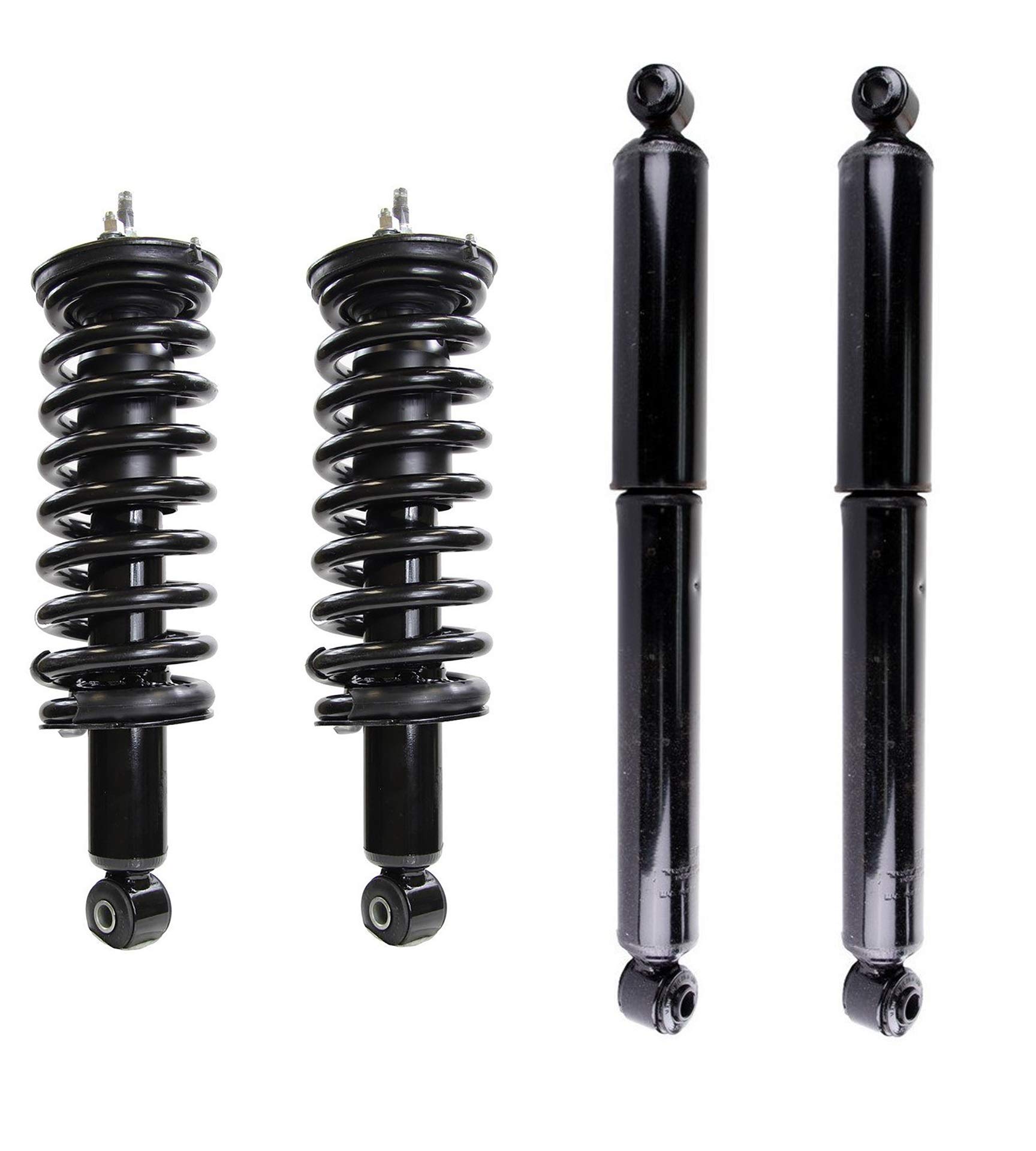 Monroe Front Struts with Coil Springs & Rear Shocks Kit for Nissan Frontier & Suzuki Equator - Durable Suspension Upgrade for Off-Roading & Towing