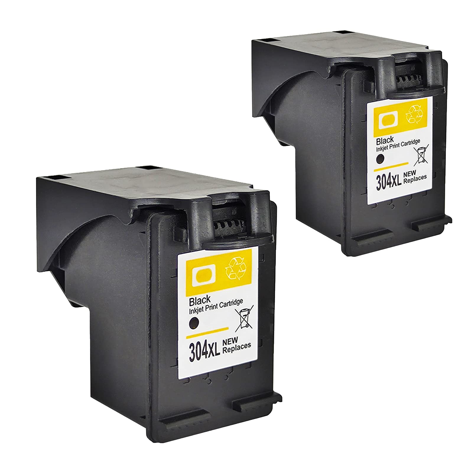 RICR Remanufactured HP 304 XL Ink Cartridges - 2 Pack Black - Compatible with HP Deskjet 3720/3722/3723/3730/3732/3733/3752/2630/2632/2633/2634 Printers - High Yield Replacement for Home & Office Printing Needs