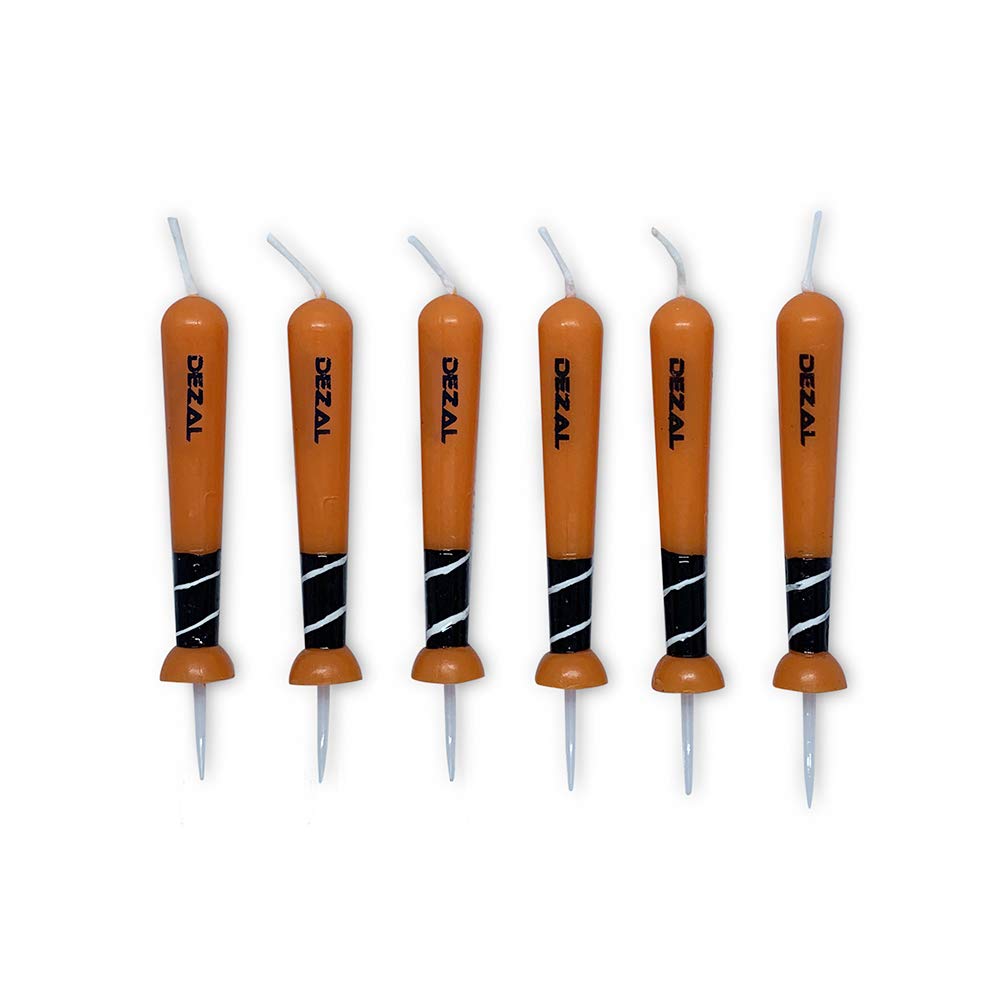 Orange Baseball Bat Candles (6 Pack) - Birthday Party Decor for Baseball Fans