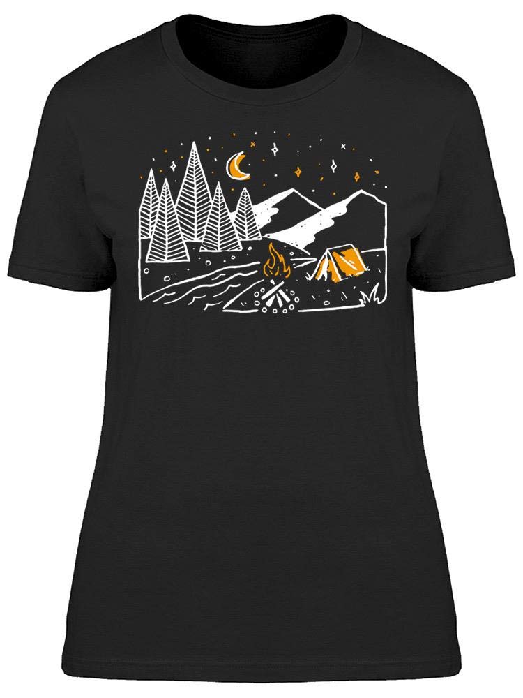 Nature Camping At Night T-Shirt for Women - Comfortable Outdoor Tee for Hiking, Camping & Adventure Travel