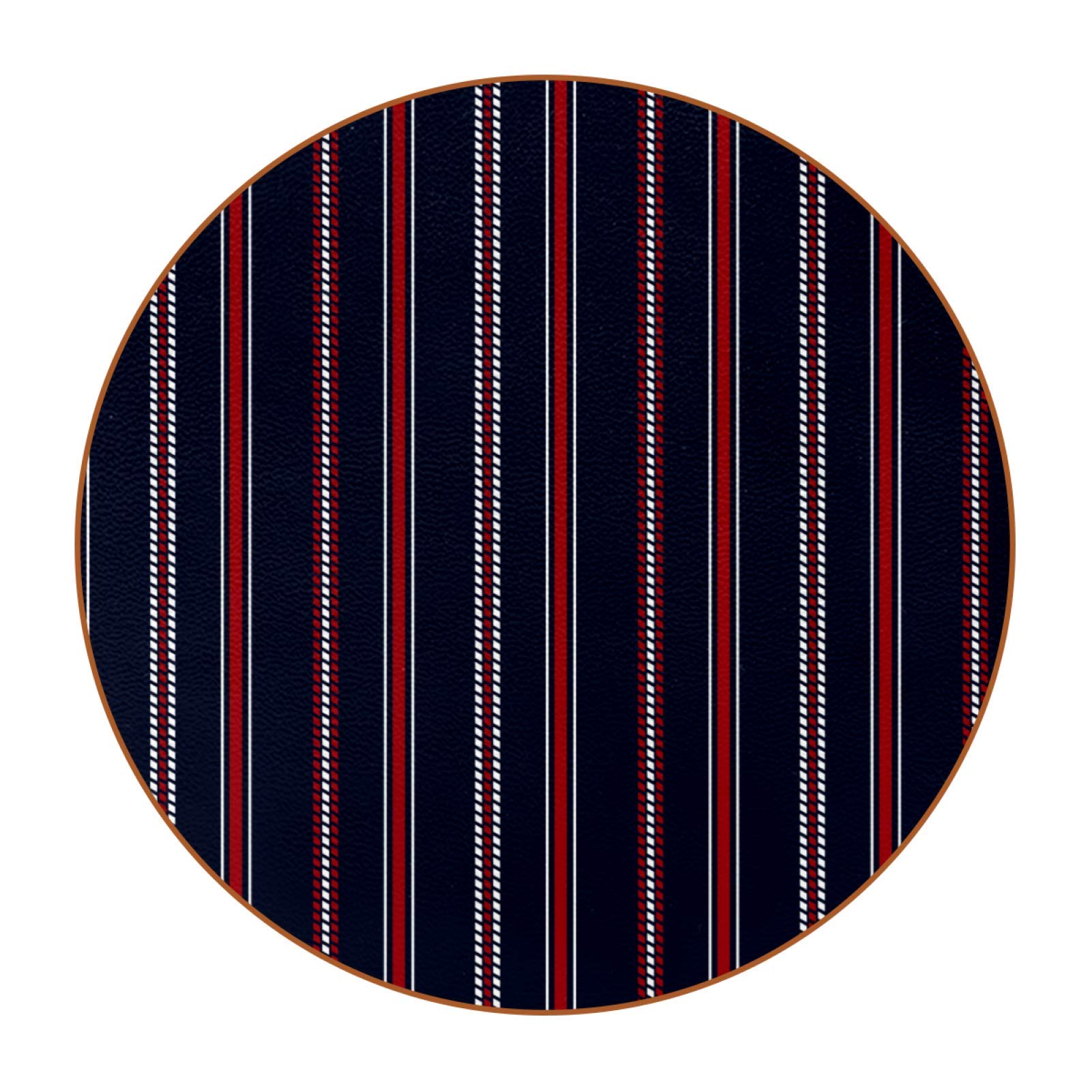 6-Pack Drink Coasters Set - Absorbent Table Protectors for Wood, Granite, Glass & Stone Tables - Red Navy White Stripes Design - Perfect for Dining Tables, Coffee Tables & Bars