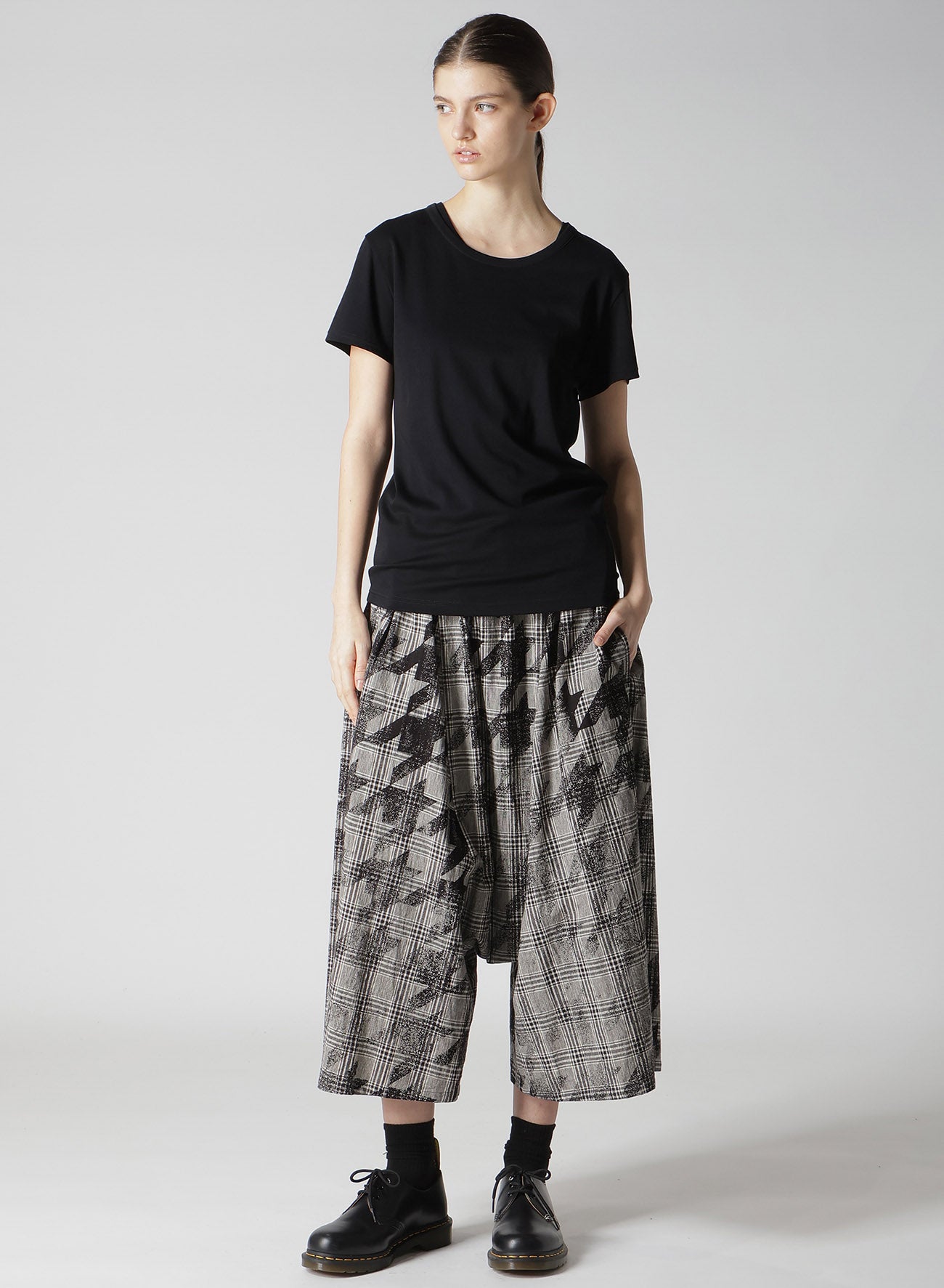 Stylish Cotton Linen Plaid Houndstooth Gathered Pants for Women - Comfortable & Trendy Casual Trousers for Office, Travel, and Everyday Wear