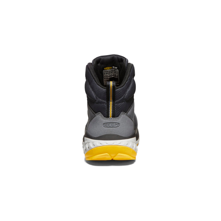 Men's Arvada Mid Work Sneaker with Carbon Toe - Black/Keen Yellow | Durable Safety Shoes for Construction & Outdoor Work