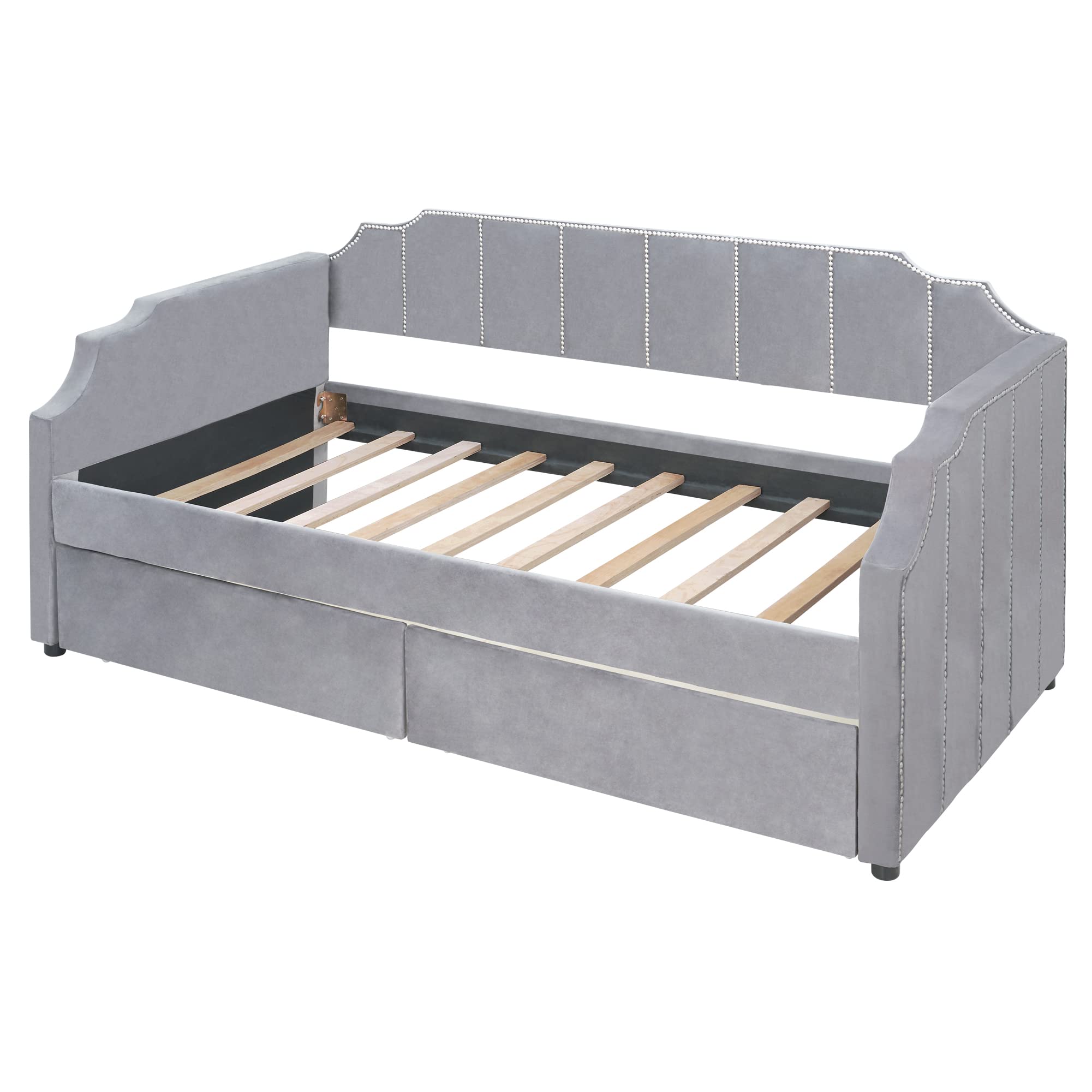 LZ LEISURE ZONE Twin Daybed with Storage Drawers - Upholstered Convertible Sofa Bed for Small Spaces, Guest Room & Dorm | Perfect for Lounging, Sleeping & Extra Seating in Bedroom, Living Room or Home Office
