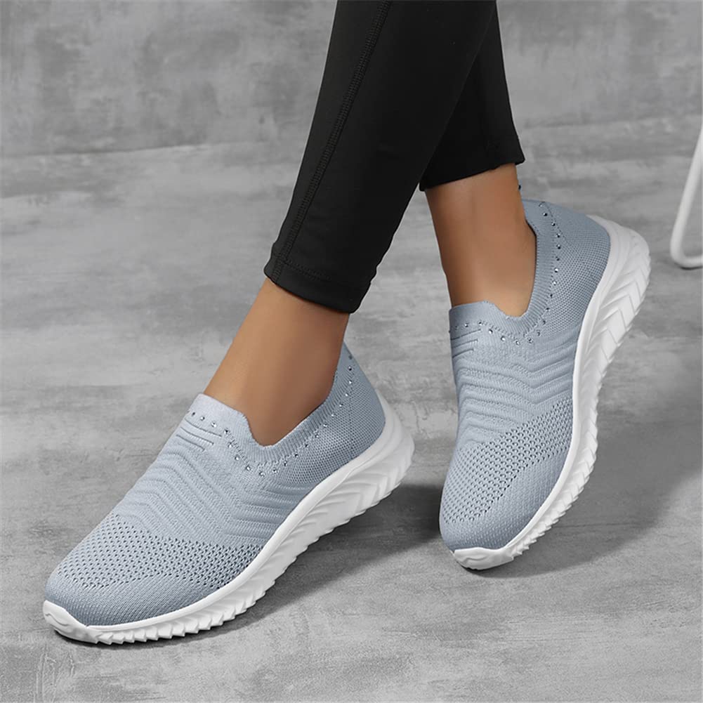 GOSPT Women's Slip-On Sock Sneakers with Glitter Rhinestones - Comfortable Mesh Jazz Dance Shoes for Latin, Ballroom & Practice | Perfect for Dance Classes, Performances & Casual Wear