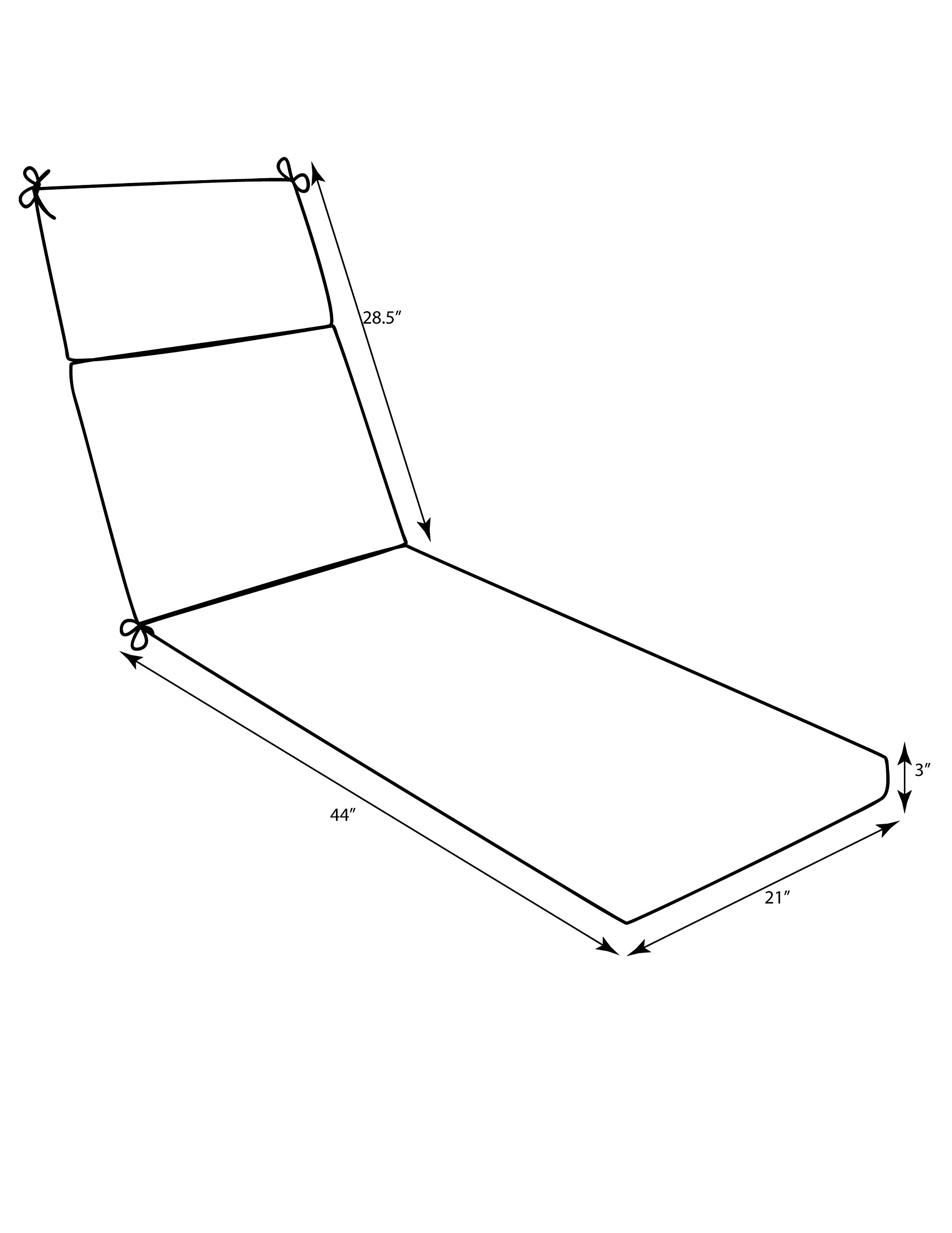 Premium Outdoor/Indoor Chaise Lounge Cushion - 72.5