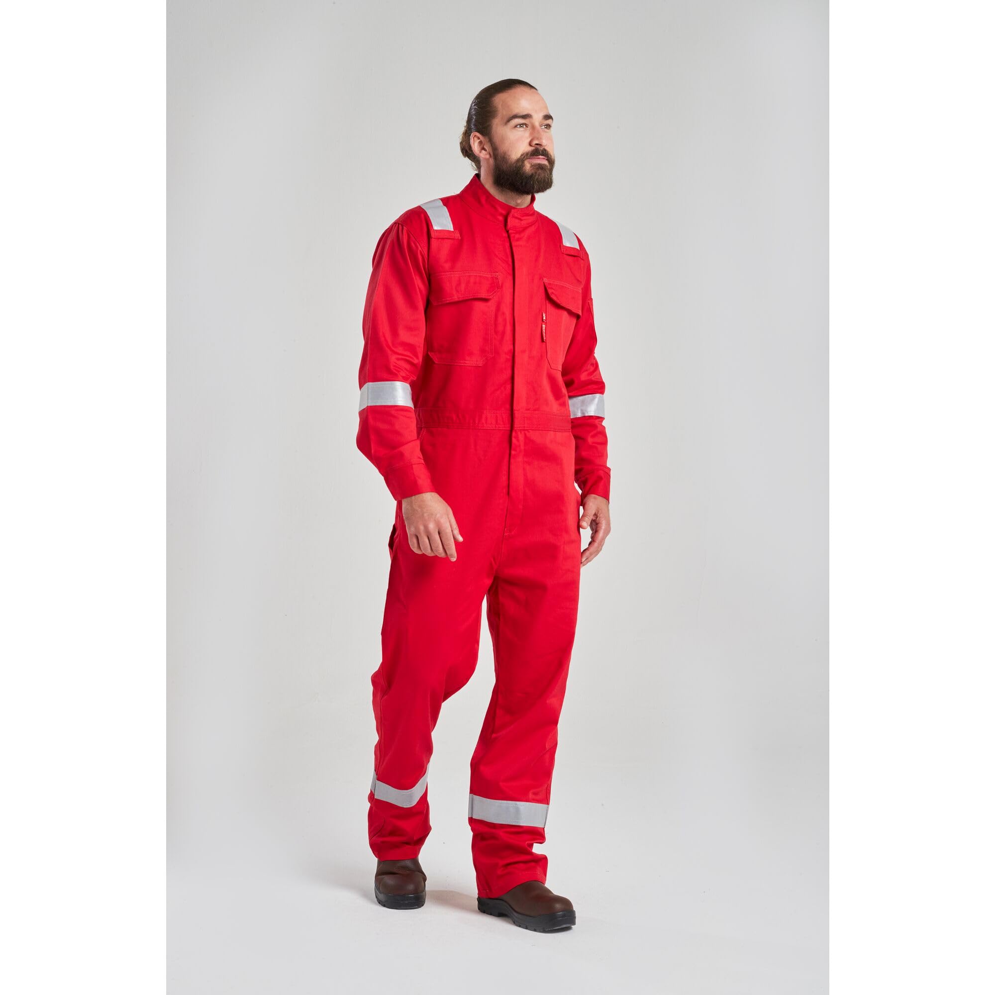 Portwest FR94 Bizflame Fire Resistant Coverall with FR Reflective Tape - ASTM/NFPA Certified - Red - Size 6XL - Flame Retardant Workwear for Industrial Safety & Hazardous Environments