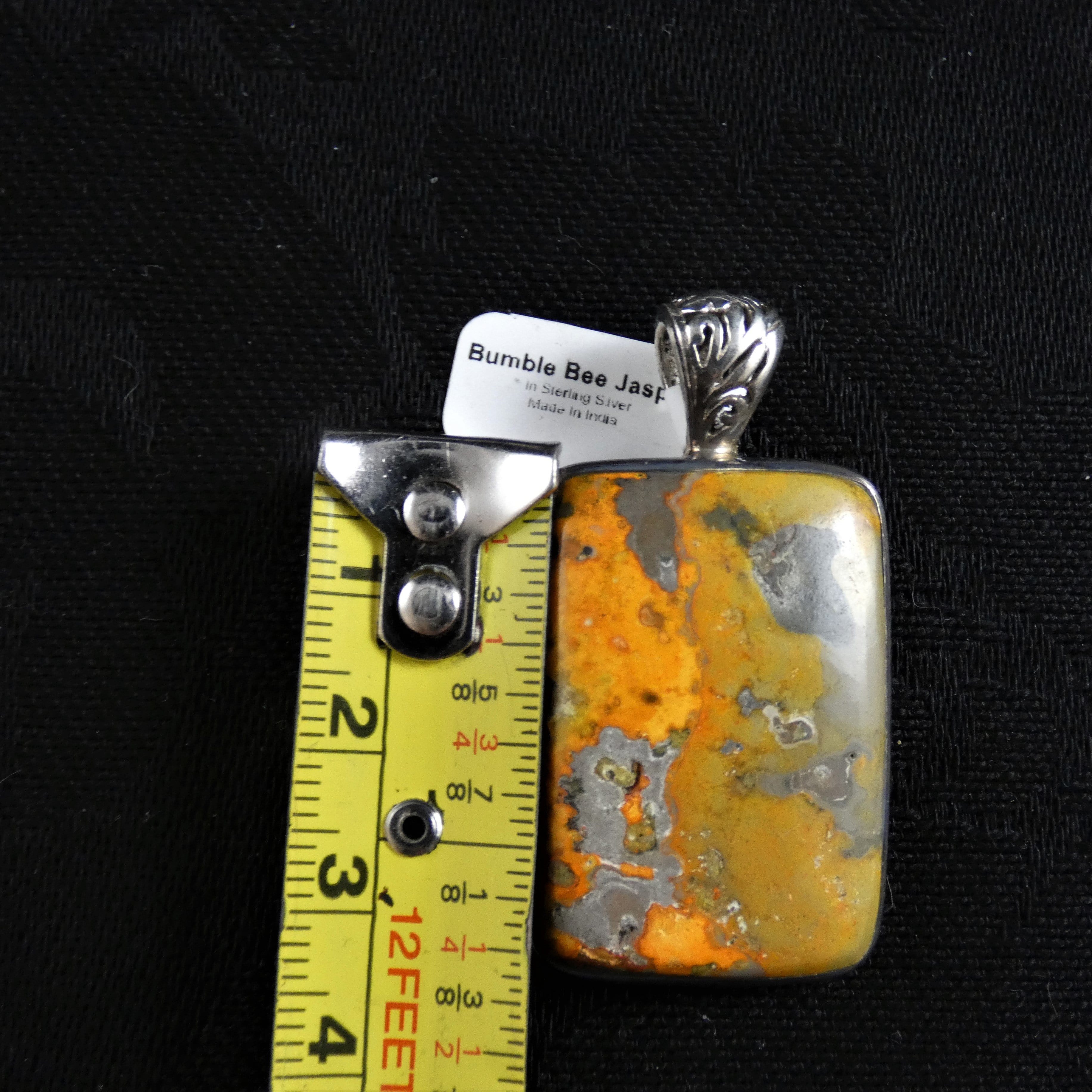 Bumblebee Jasper Sterling Silver Pendant Necklace - Natural Stone Jewelry for Women - Perfect for Everyday Wear, Gifts & Spiritual Healing
