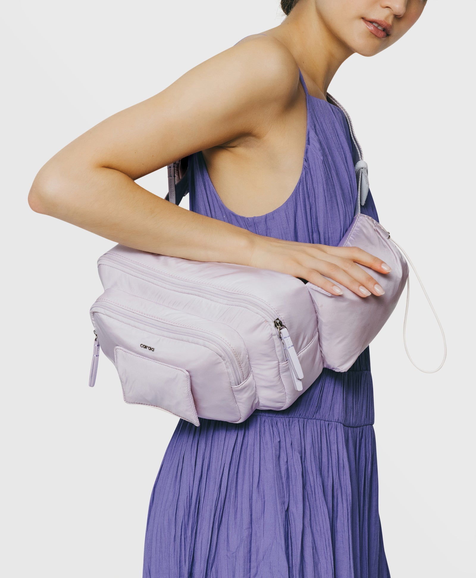 Ultra-Light Baby Changing Sling Crossbody Diaper Bag - Waterproof Nylon Organizer for Newborn Essentials (Orchid Purple) | Perfect for On-the-Go Parents, Travel & Quick Diaper Changes