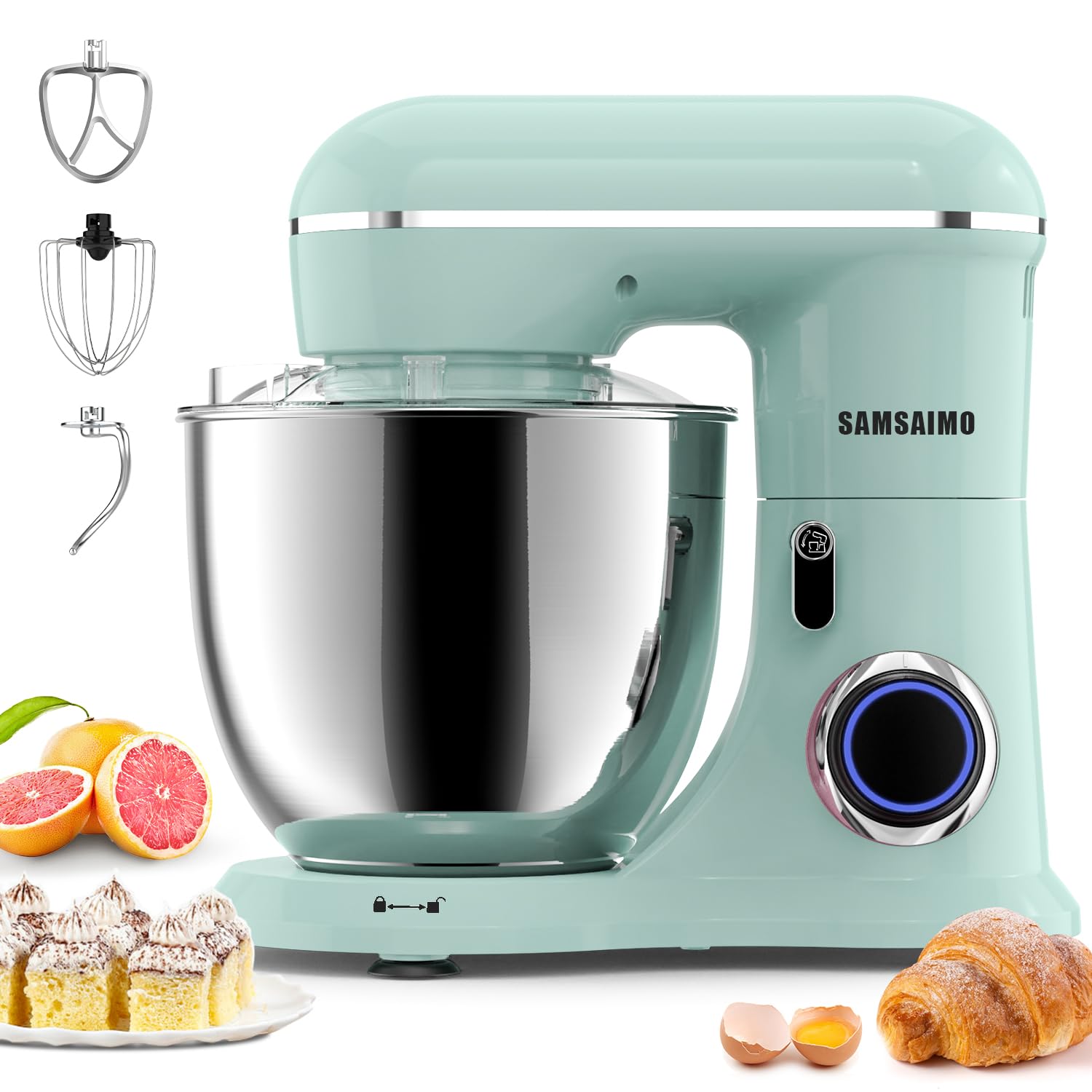 **660W 10-Speed 3-in-1 Electric Stand Mixer with Pulse Button, 6.5QT Bowl, Dough Hook, Beater & Whisk – Perfect for Baking, Whipping & Kneading – Ideal for Home Bakers & Cooking Enthusiasts (Agave Green)**