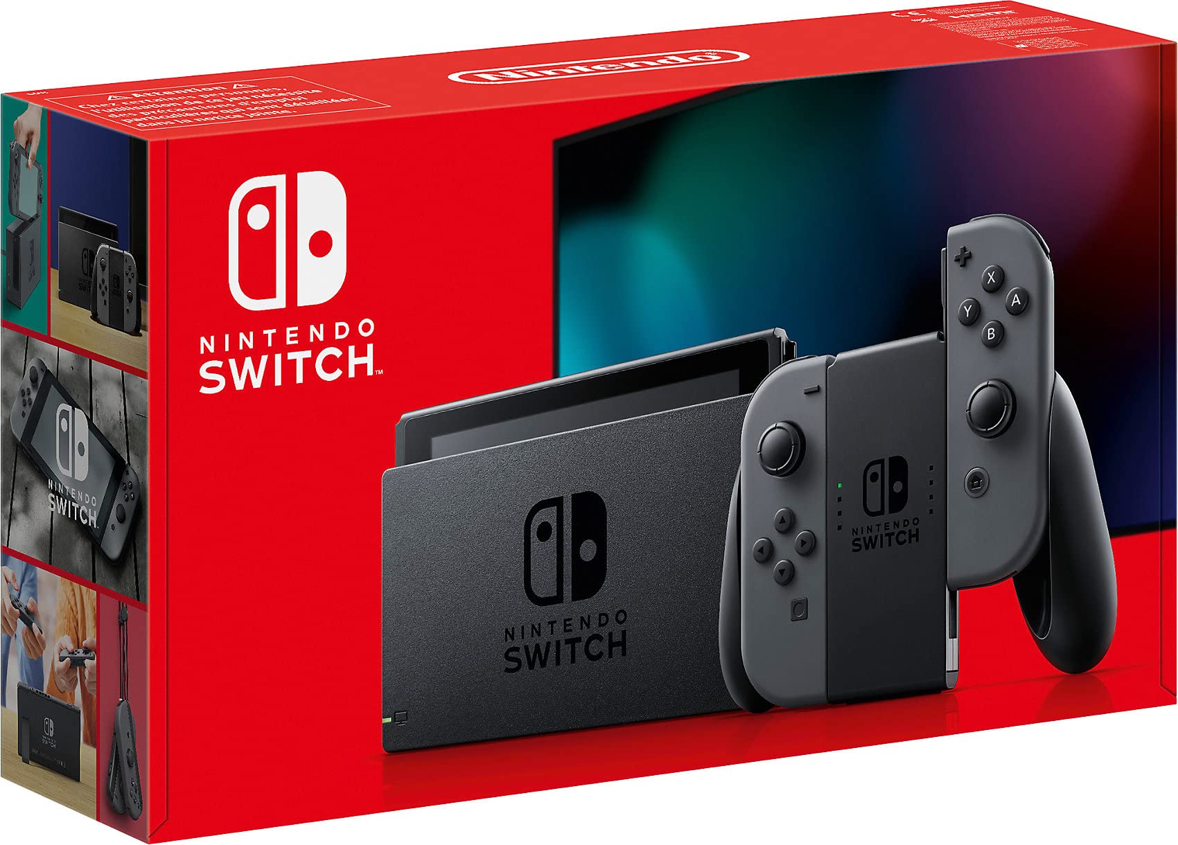 Nintendo Switch Console with Joy-Con (Gray) - Portable Gaming System for Home & Travel, Multiplayer Fun with Family & Friends
