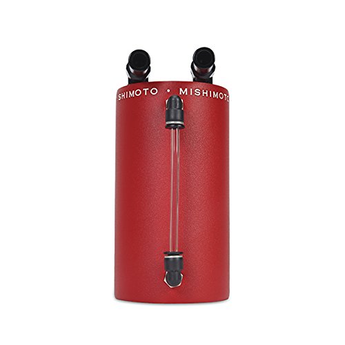 Mishimoto Large Wrinkle Red Aluminum Oil Catch Can - High Performance Engine Baffled Oil Separator for Turbocharged & Supercharged Vehicles - Perfect for Racing, Off-Road & Performance Car Upgrades