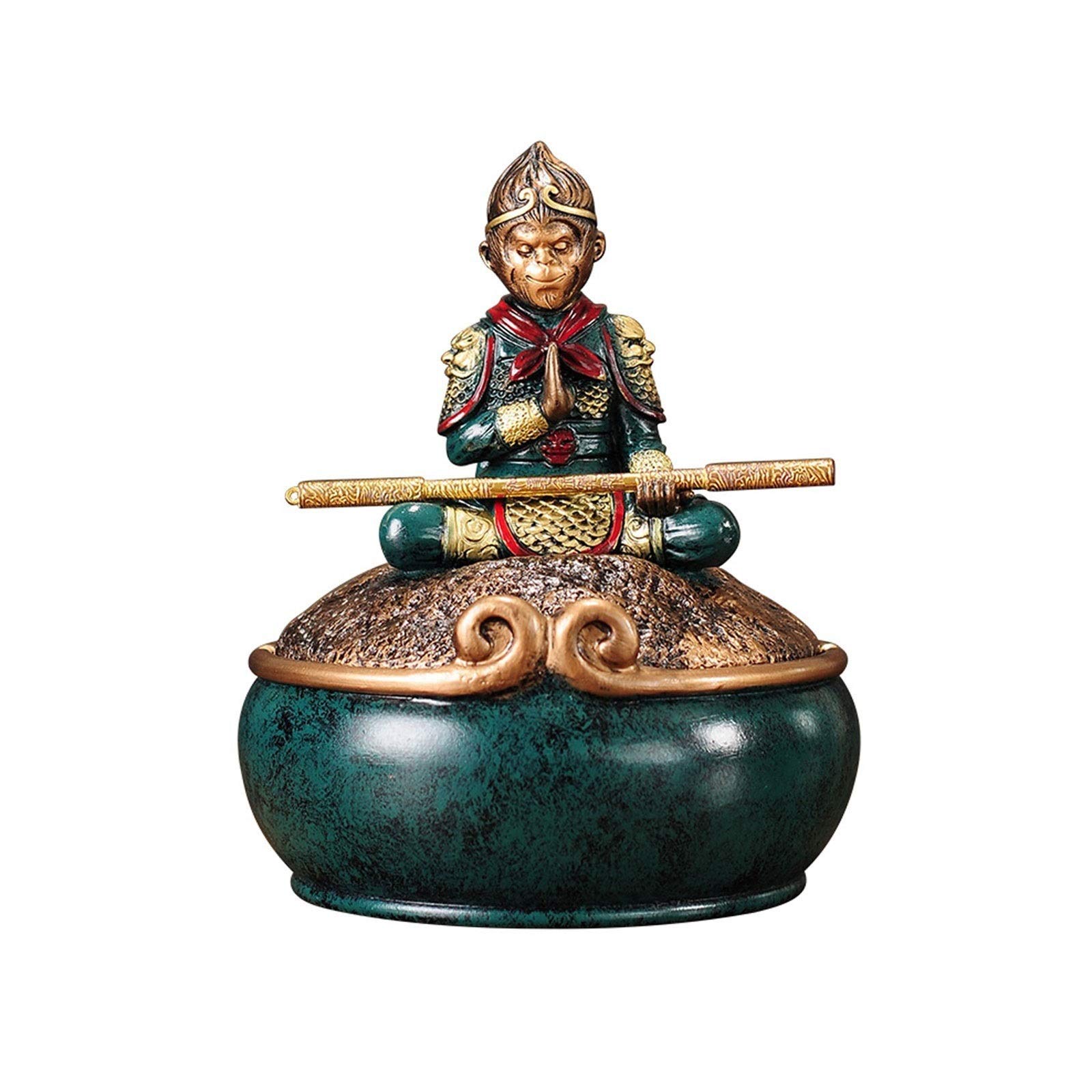Monkey King Resin Statue - Sun Wukong Figurine for Home & Office Decor, Housewarming Gift, Chinese Mythology Collectible - Perfect for Bookshelf, Desk & Living Room Display