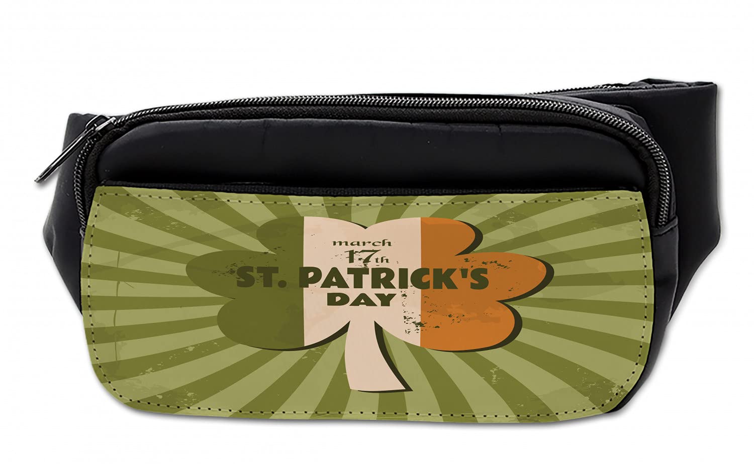 Ambesonne Colorful Bumbag - St. Patrick's Day Themed Fanny Pack Waist Bag for Men & Women | Perfect for Festivals, Travel & Outdoor Activities
