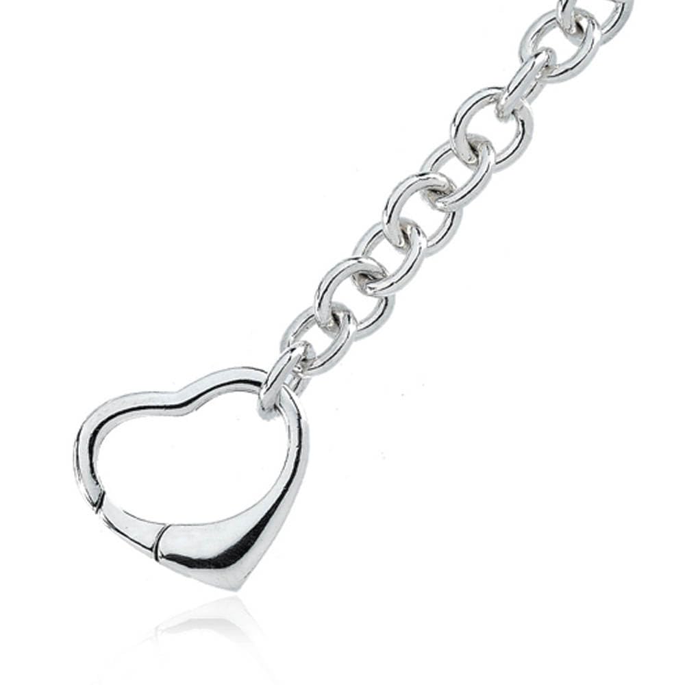 Sterling Silver Heart Clasp Bracelet - 7.5