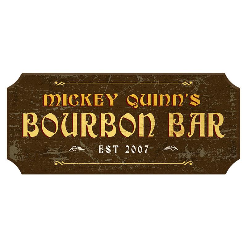 Customizable Bourbon Bar Wood Plaque Sign - Personalized Home & Bar Decor - Perfect for Man Cave, Whiskey Lovers Gift, Pub Wall Art