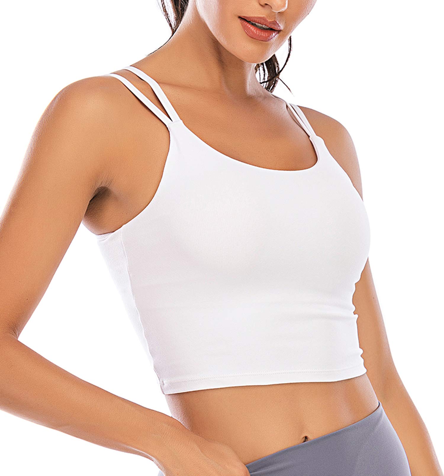 Women's Padded Sports Bra Camisole - Sleeveless Yoga Crop Top for Gym, Fitness, Running & Workout | Comfortable & Supportive Activewear for High-Impact Exercise