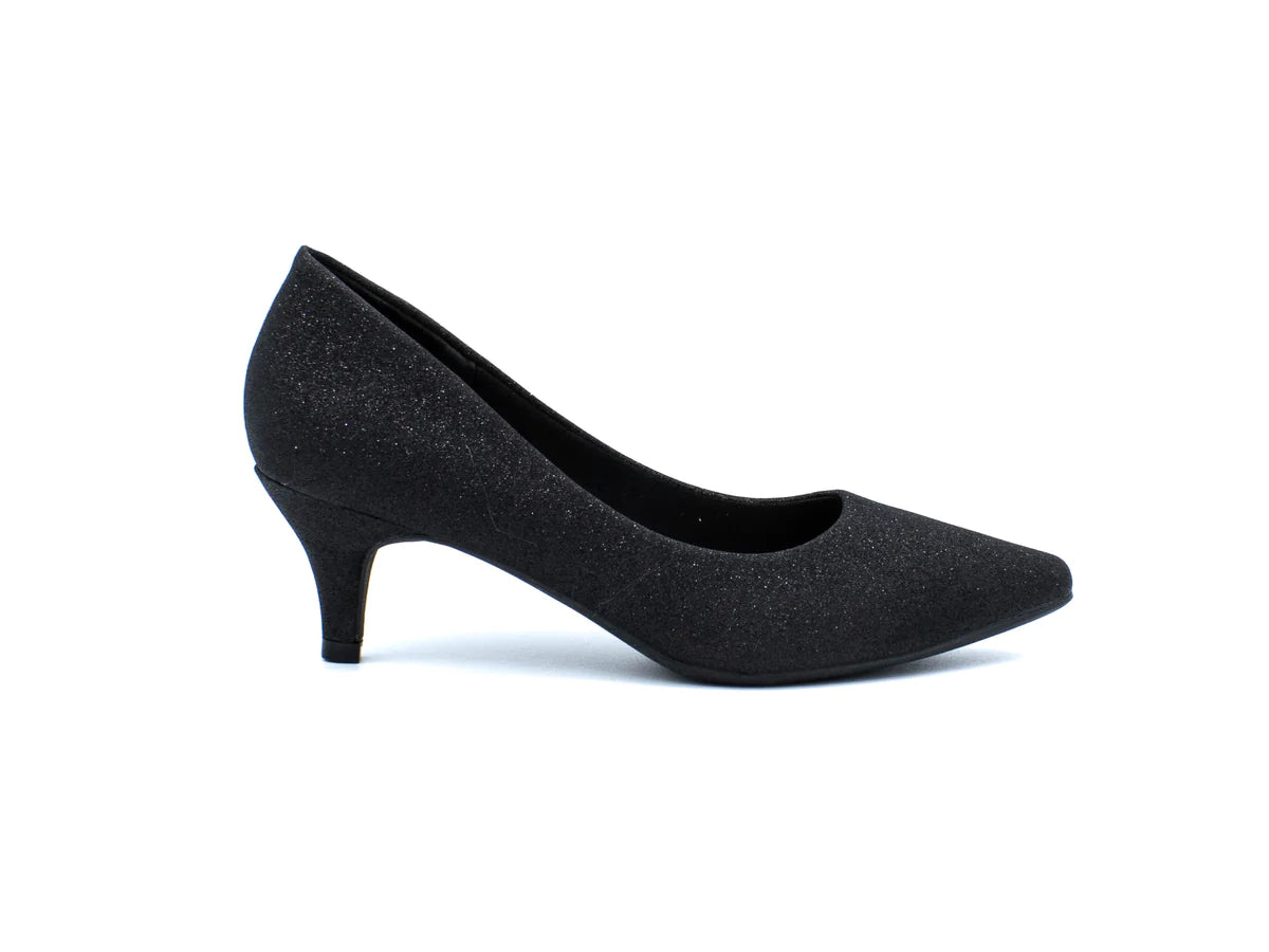 Black Glitter Women's Taxi Aliyah Heels - Perfect for Parties, Weddings & Night Out