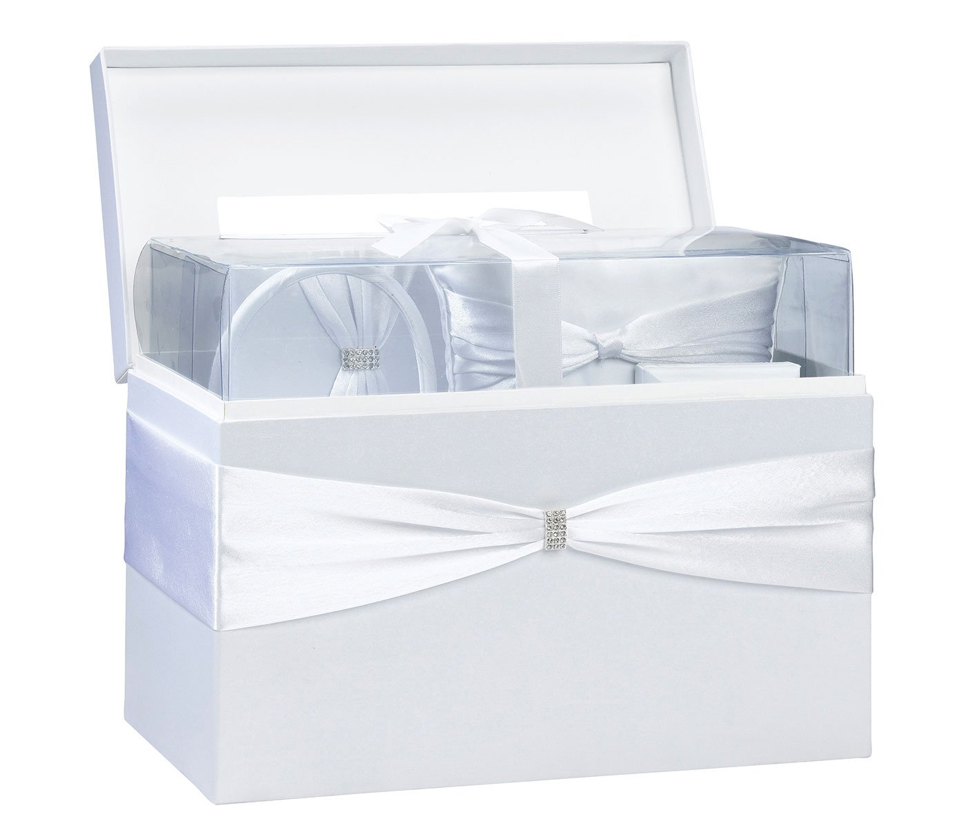 Lillian Rose White Complete Wedding Accessories Kit in a Box - Bridal Veil, Jewelry & Hair Pieces for Bride - Perfect for Weddings, Bridal Showers & Photo Shoots