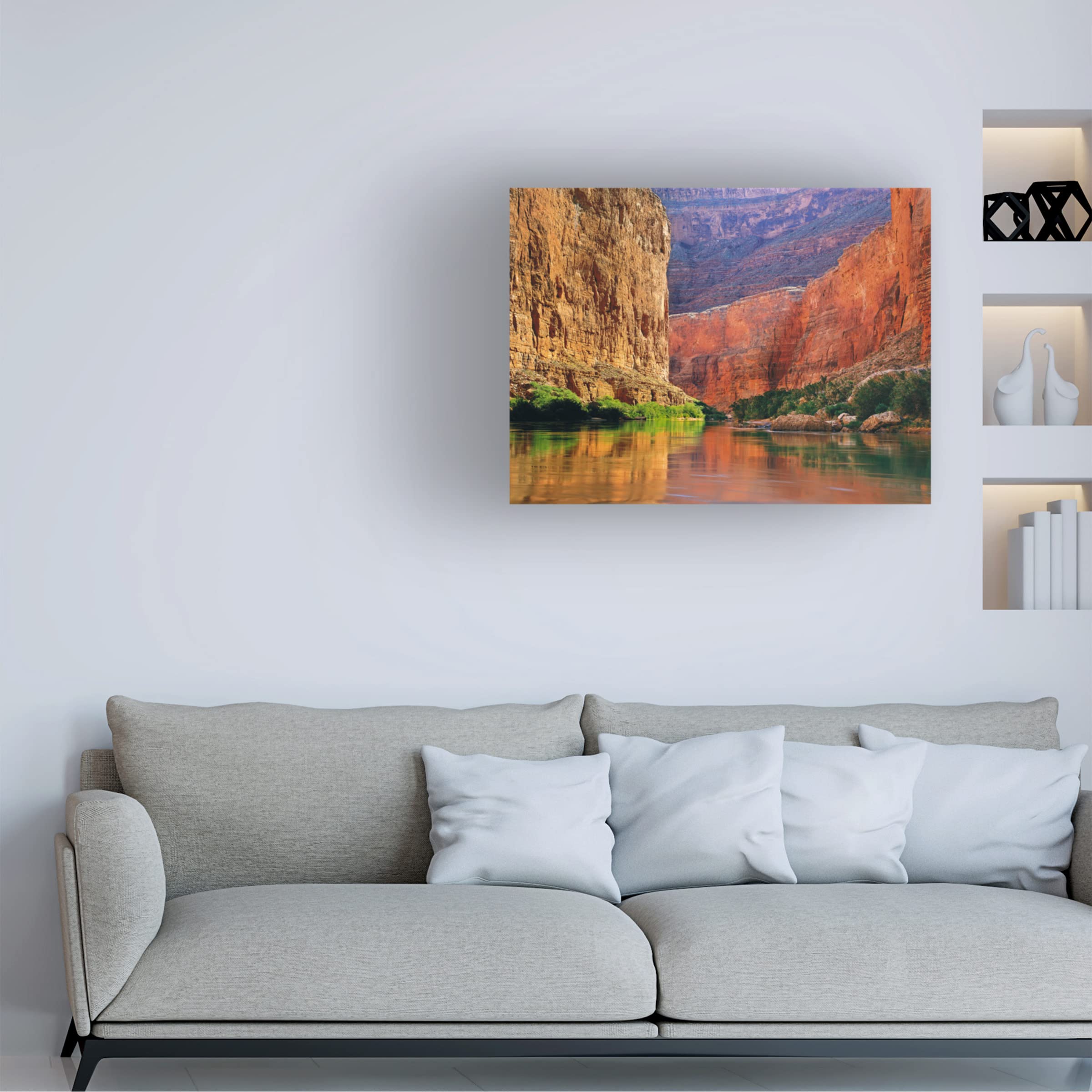 John Gavrilis 'Red Wall Gorge' Canvas Wall Art Print - Modern Landscape Painting for Living Room, Bedroom & Office Decor